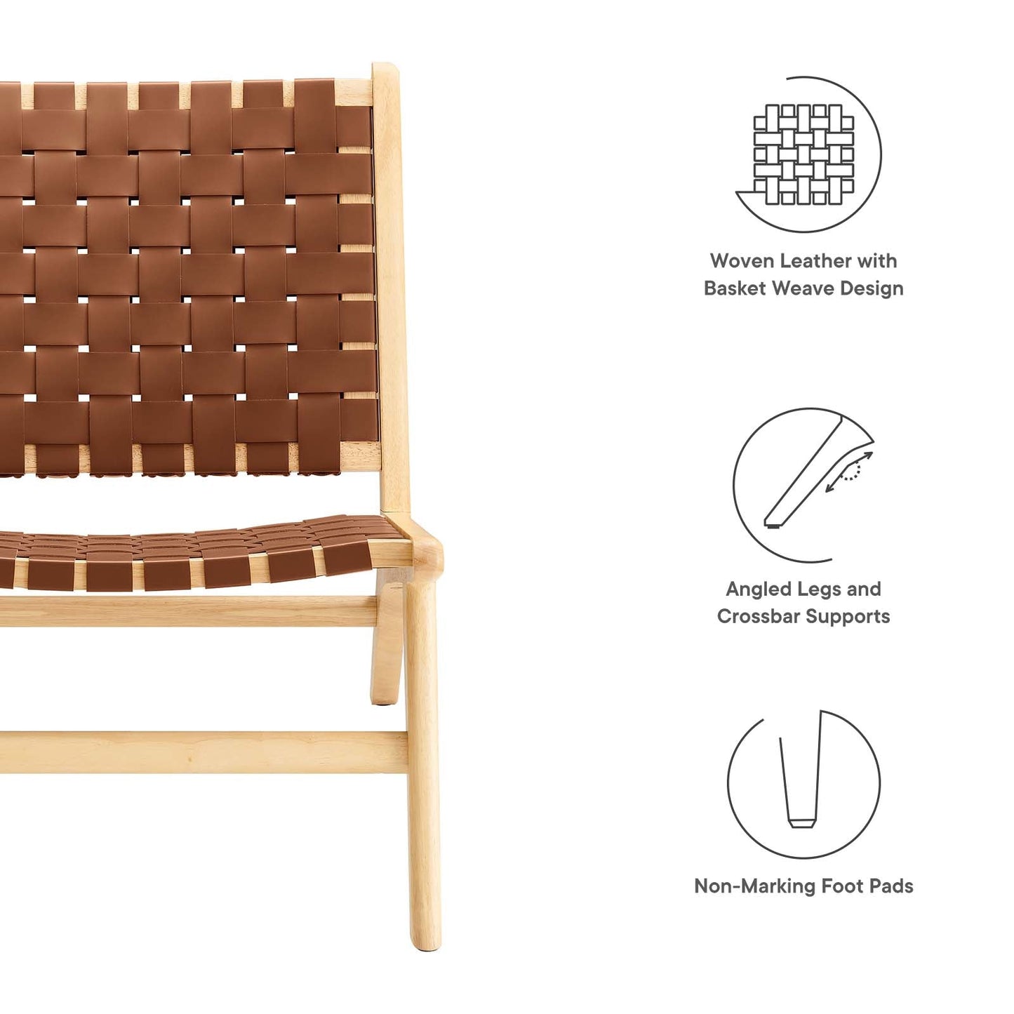Saoirse Faux Leather Wood Accent Lounge Chair By Modway - EEI-6542 | Lounge Chairs | Modway - 6