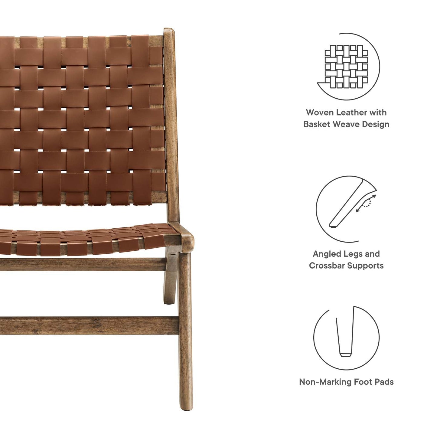 Saoirse Faux Leather Wood Accent Lounge Chair By Modway - EEI-6542 | Lounge Chairs | Modway - 22