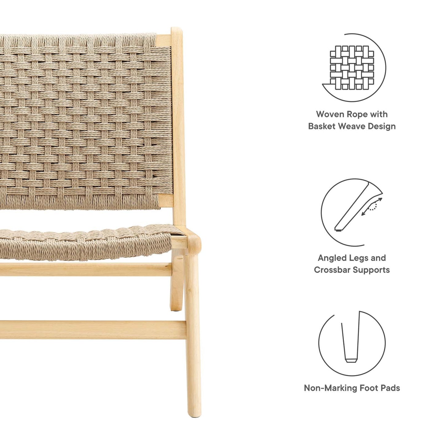 Saoirse Woven Rope Wood Accent Lounge Chair By Modway - EEI-6543 | Dining Chairs | Modway - 14