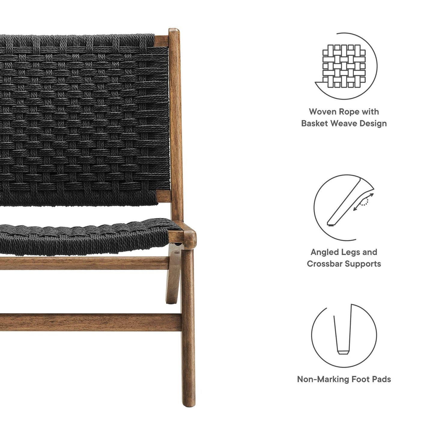 Saoirse Woven Rope Wood Accent Lounge Chair By Modway - EEI-6543 | Dining Chairs | Modway - 22