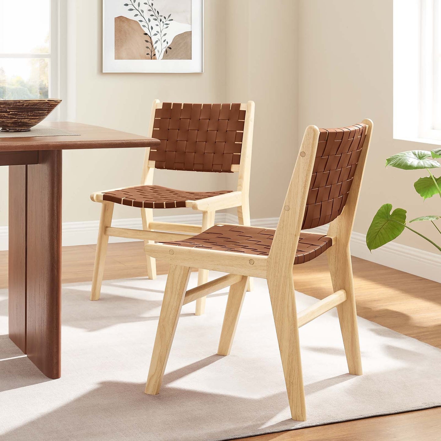 Saoirse Faux Leather Wood Dining Side Chair - Set of 2 By Modway - EEI-6544 | Dining Chairs | Modway - 2
