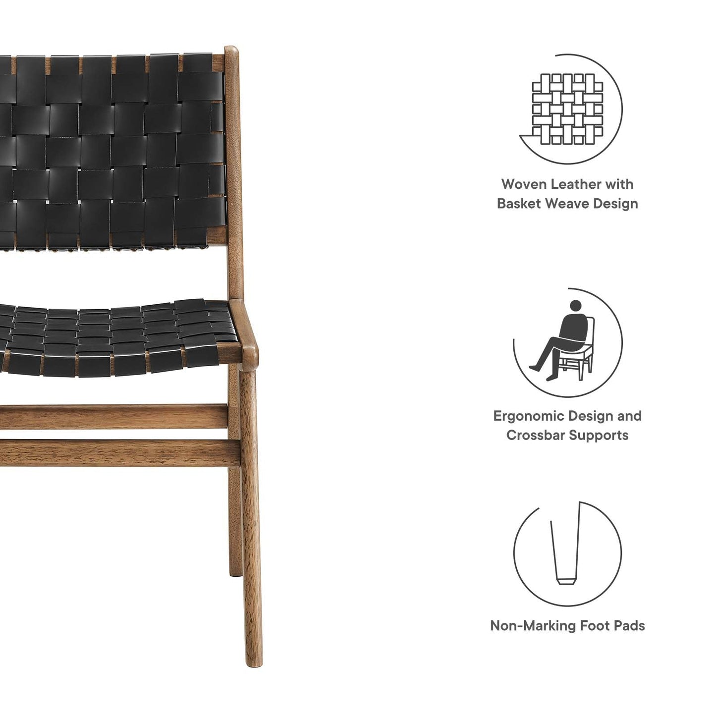 Saoirse Faux Leather Wood Dining Side Chair - Set of 2 By Modway - EEI-6544 | Dining Chairs | Modway - 20