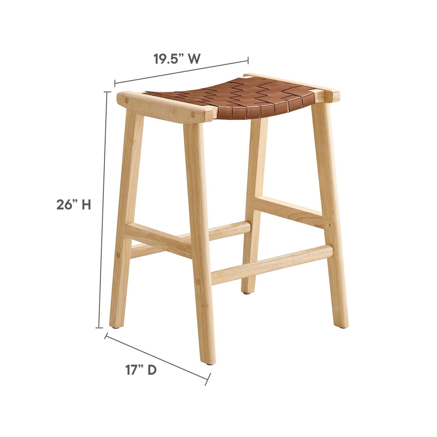 Saoirse Faux Leather Wood Counter Stool - Set of 2 By Modway - EEI-6547 | Counter Stools | Modway - 9