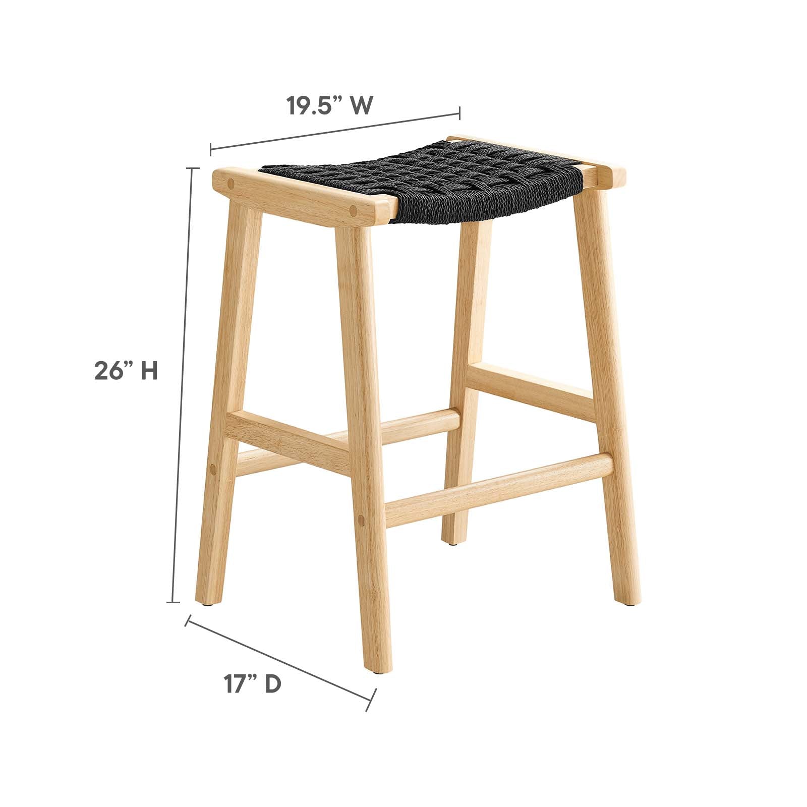 Saoirse Woven Rope Wood Counter Stool - Set of 2 By Modway - EEI-6548 | Counter Stools | Modway - 9