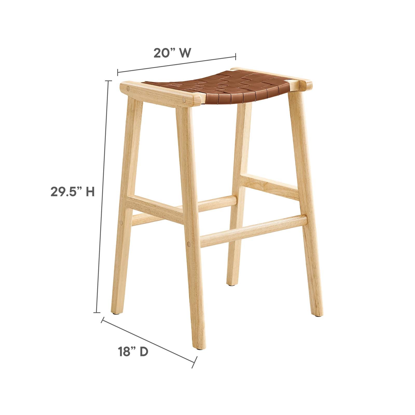 Saoirse Faux Leather Wood Bar Stool - Set of 2 By Modway - EEI-6549 | Bar Stools | Modway - 9