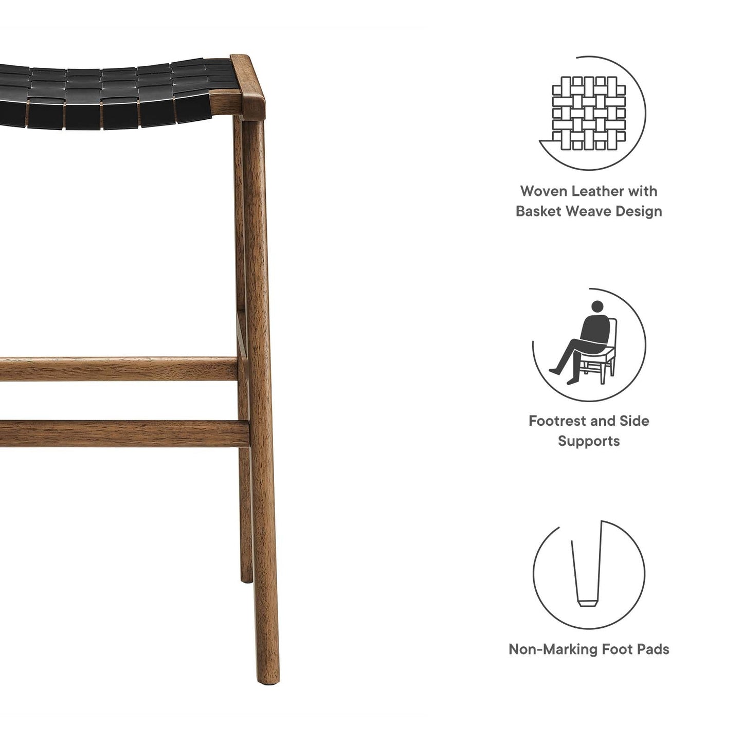 Saoirse Faux Leather Wood Bar Stool - Set of 2 By Modway - EEI-6549 | Bar Stools | Modway - 17