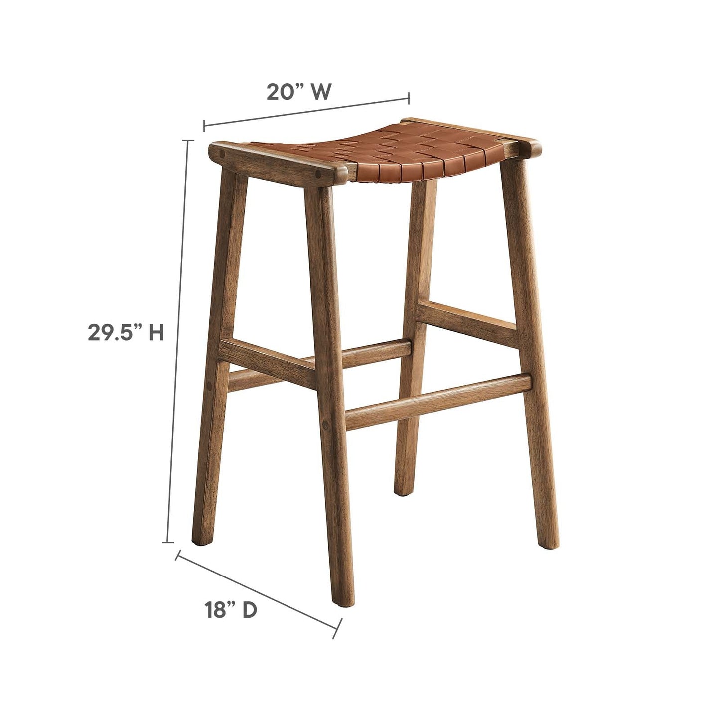 Saoirse Faux Leather Wood Bar Stool - Set of 2 By Modway - EEI-6549 | Bar Stools | Modway - 27
