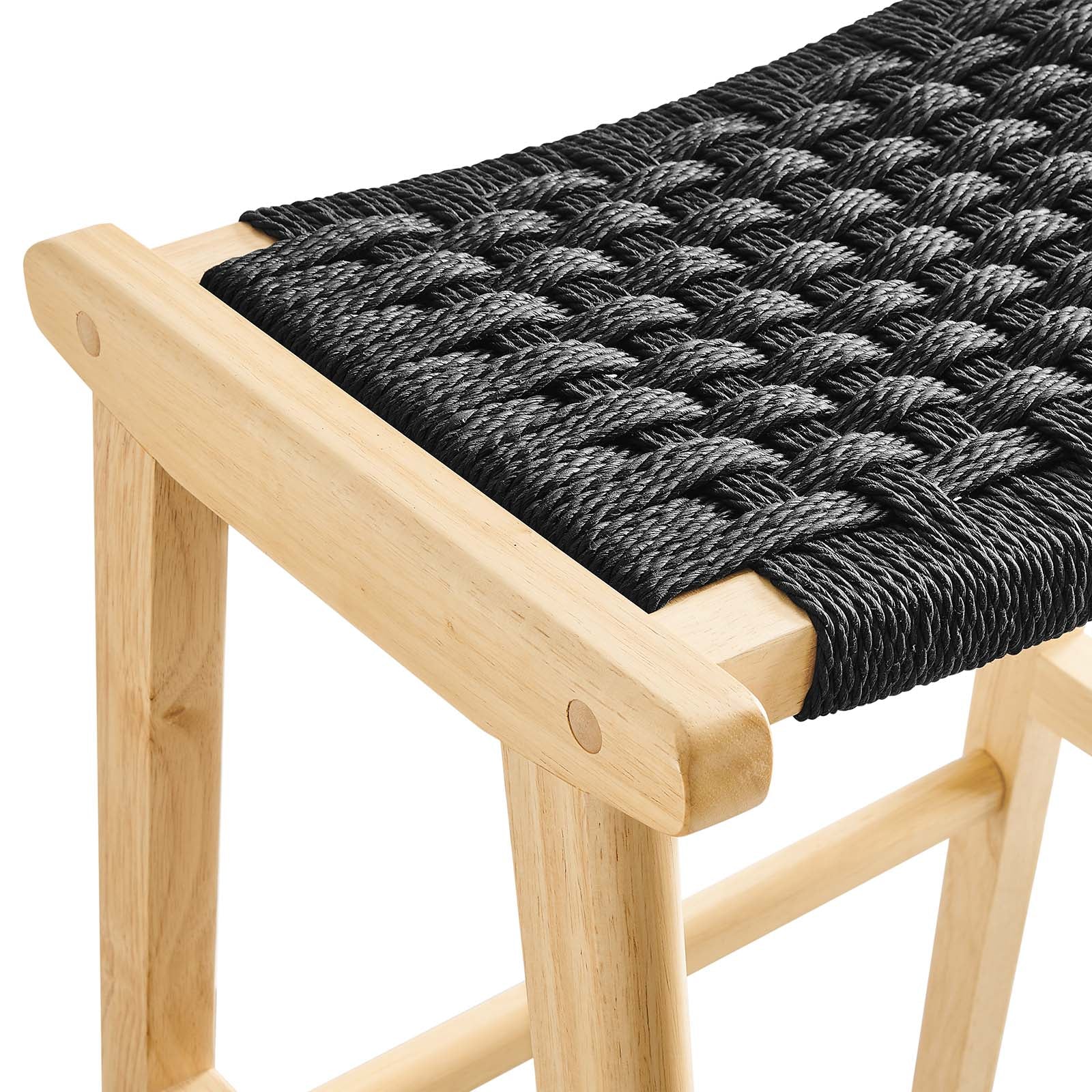 Saoirse Woven Rope Wood Bar Stool - Set of 2 By Modway - EEI-6550 | Bar Stools | Modway - 6