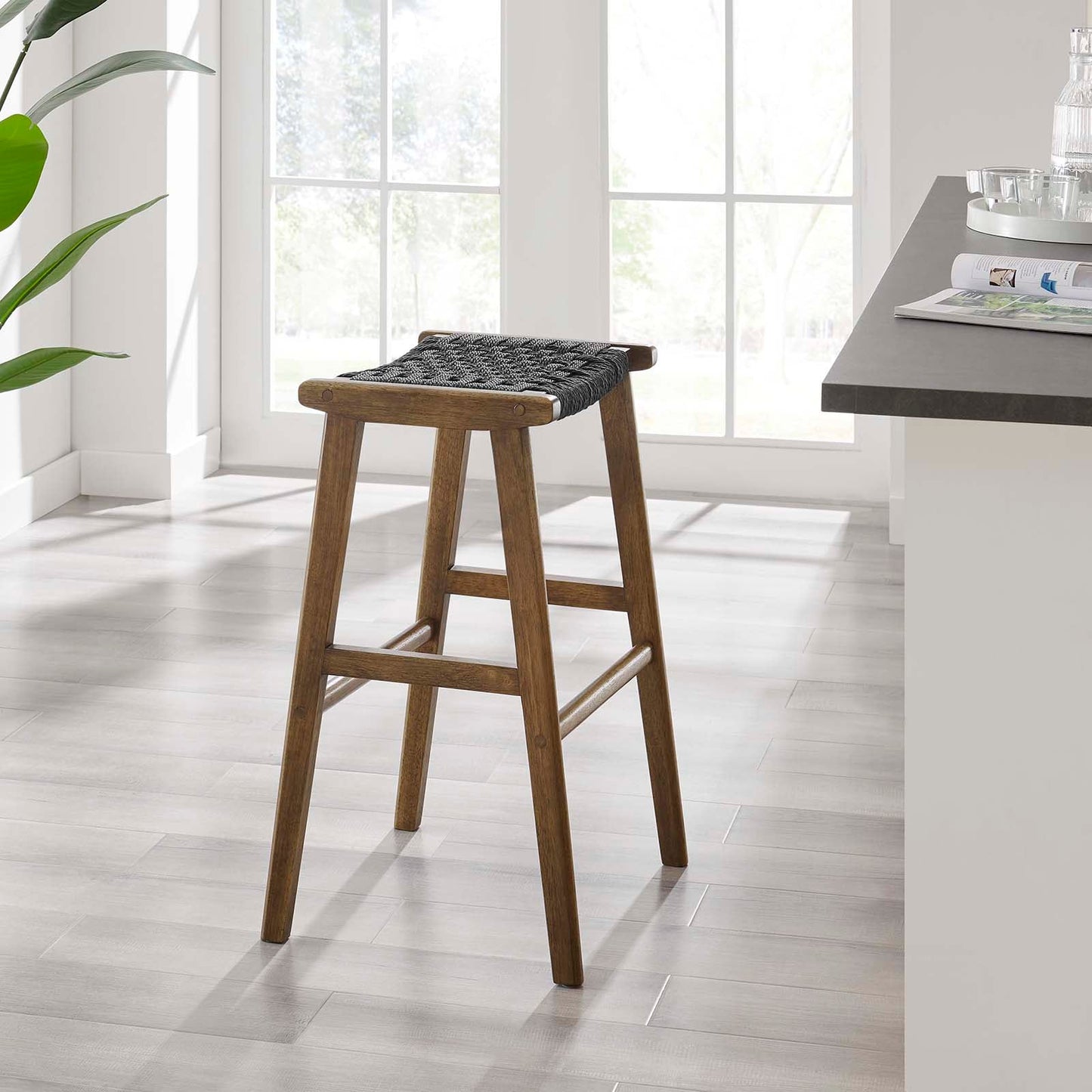 Saoirse Woven Rope Wood Bar Stool - Set of 2 By Modway - EEI-6550 | Bar Stools | Modway - 20