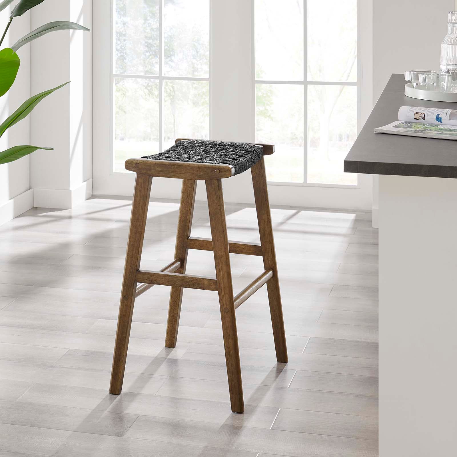 Saoirse Woven Rope Wood Bar Stool - Set of 2 By Modway - EEI-6550 | Bar Stools | Modway - 20