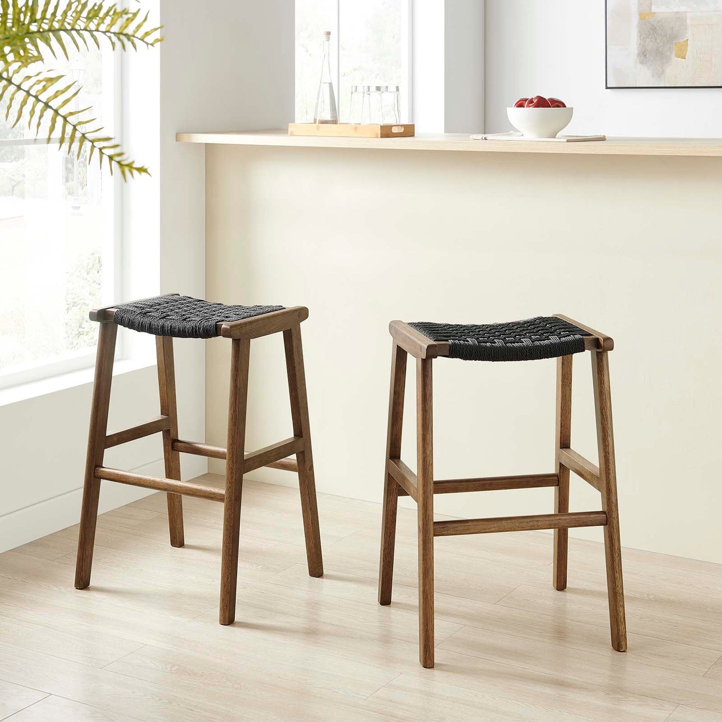 Saoirse Woven Rope Wood Bar Stool - Set of 2 By Modway - EEI-6550 | Bar Stools | Modway - 25