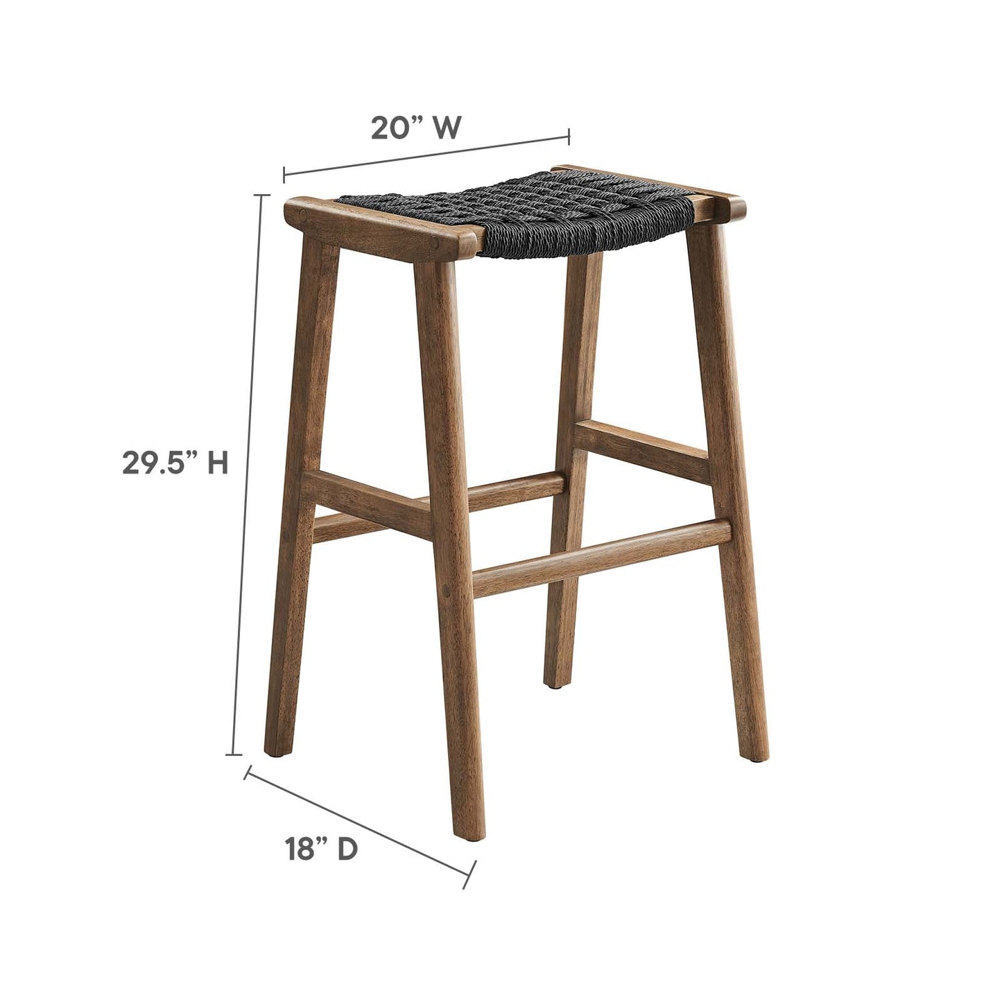 Saoirse Woven Rope Wood Bar Stool - Set of 2 By Modway - EEI-6550 | Bar Stools | Modway - 27