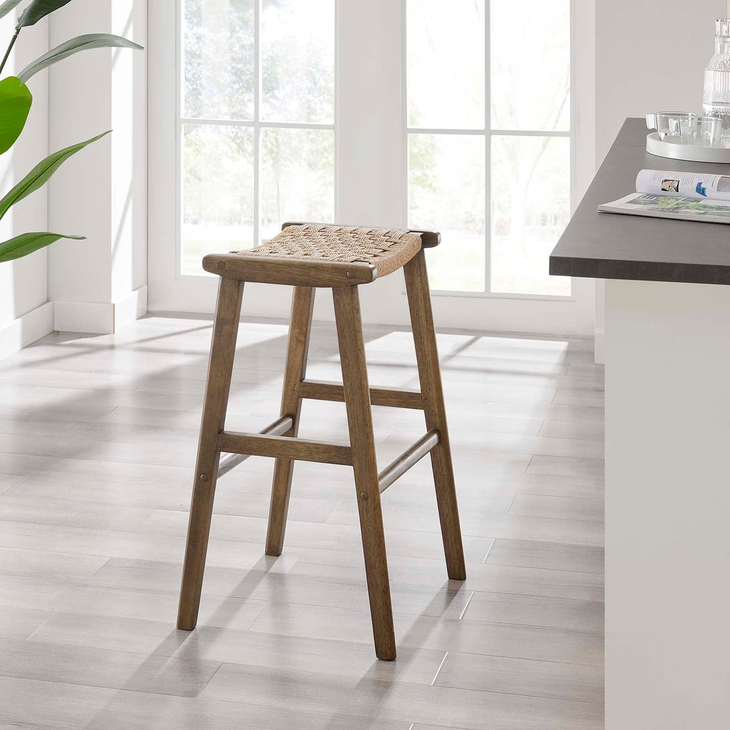 Saoirse Woven Rope Wood Bar Stool - Set of 2 By Modway - EEI-6550 | Bar Stools | Modway - 29