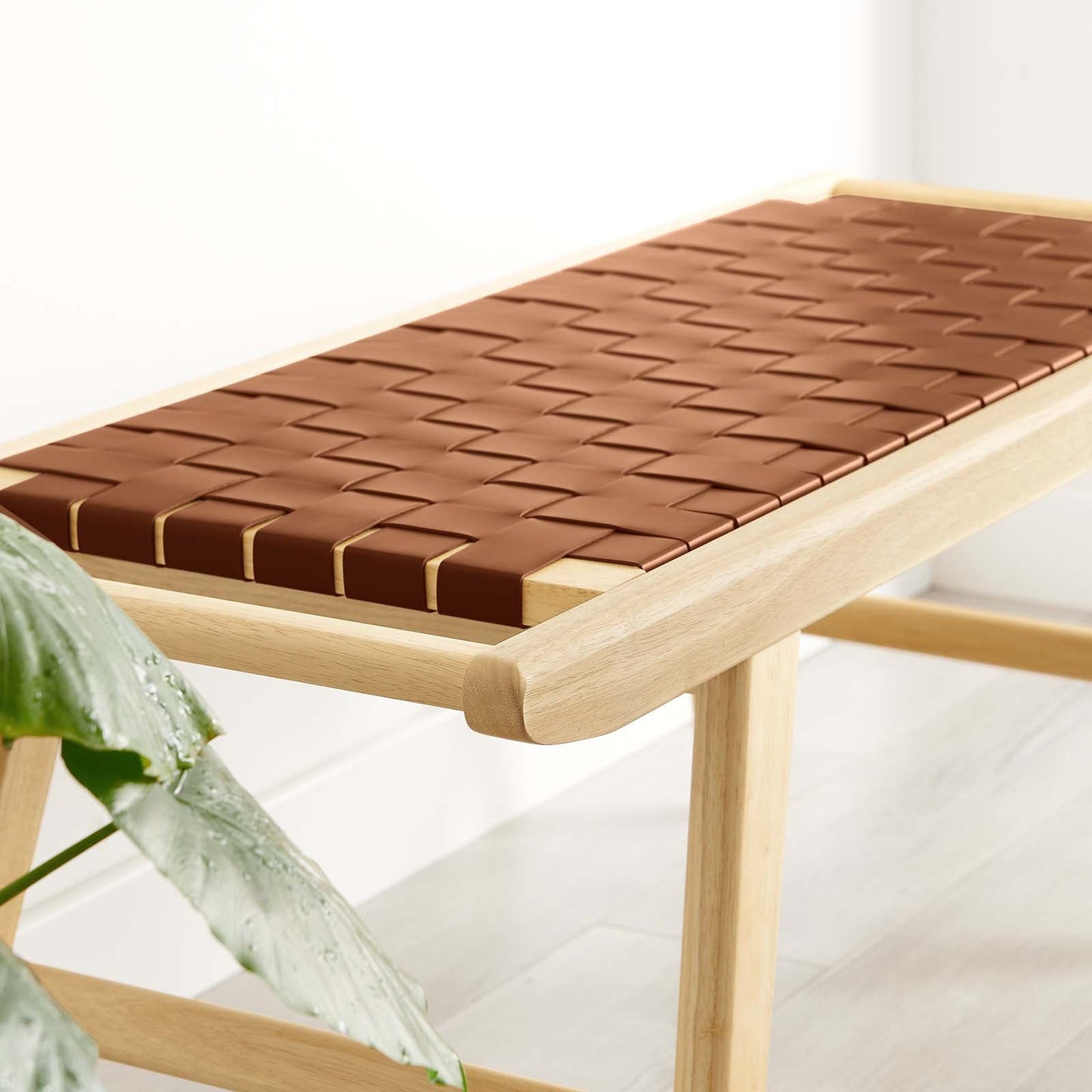Saoirse 47" Faux Leather Wood Bench By Modway - EEI-6551 | Benches | Modway - 8