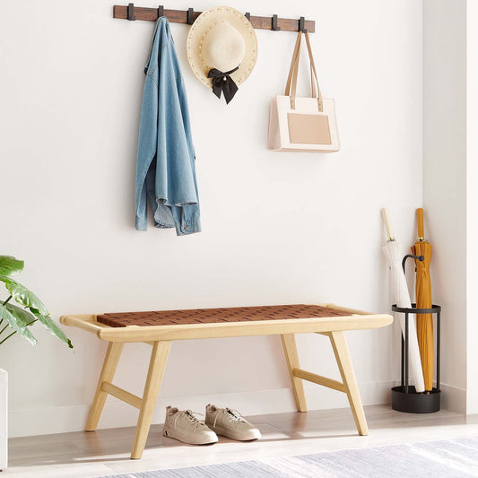 Saoirse 47" Faux Leather Wood Bench By Modway - EEI-6551 | Benches | Modway