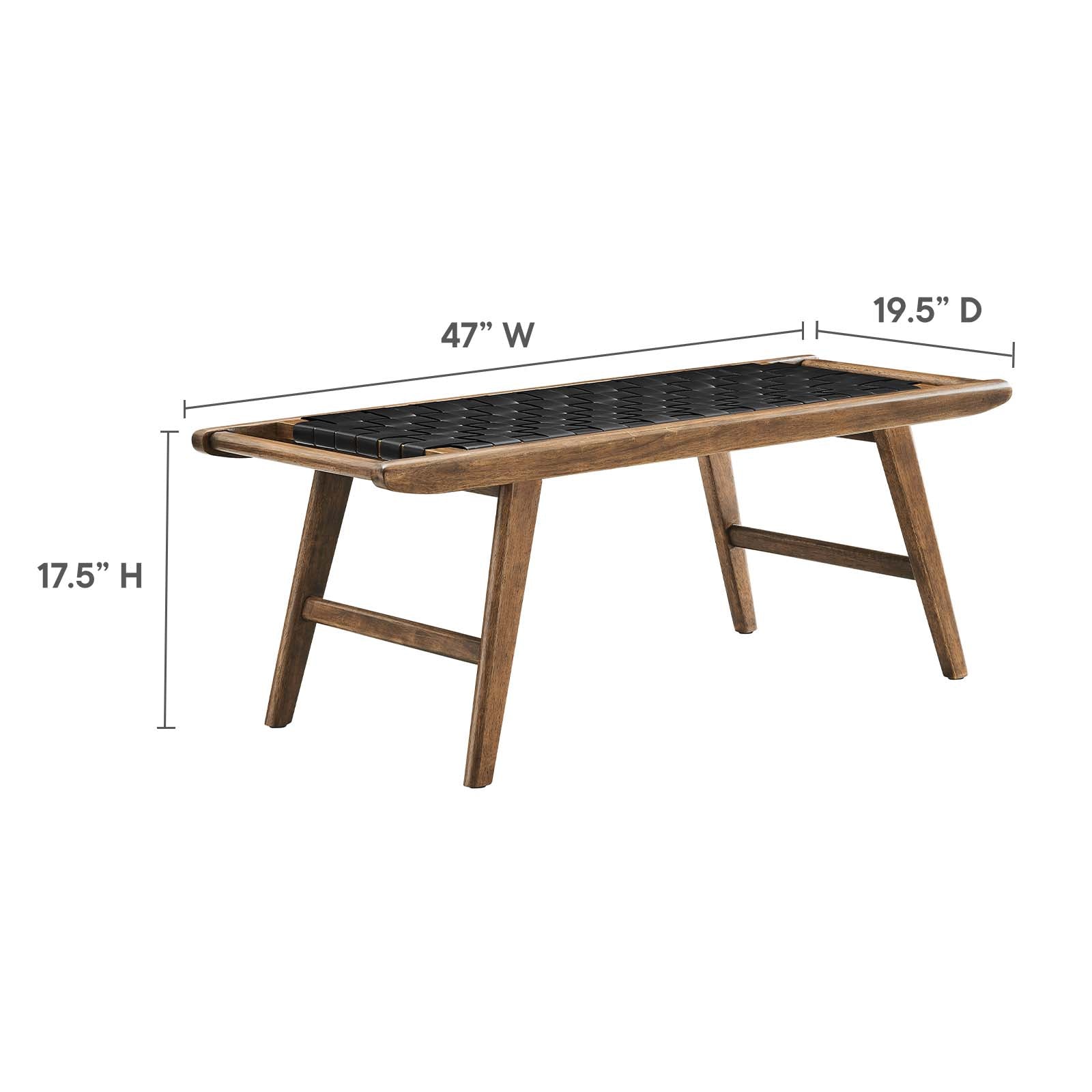 Saoirse 47" Faux Leather Wood Bench By Modway - EEI-6551 | Benches | Modway - 14