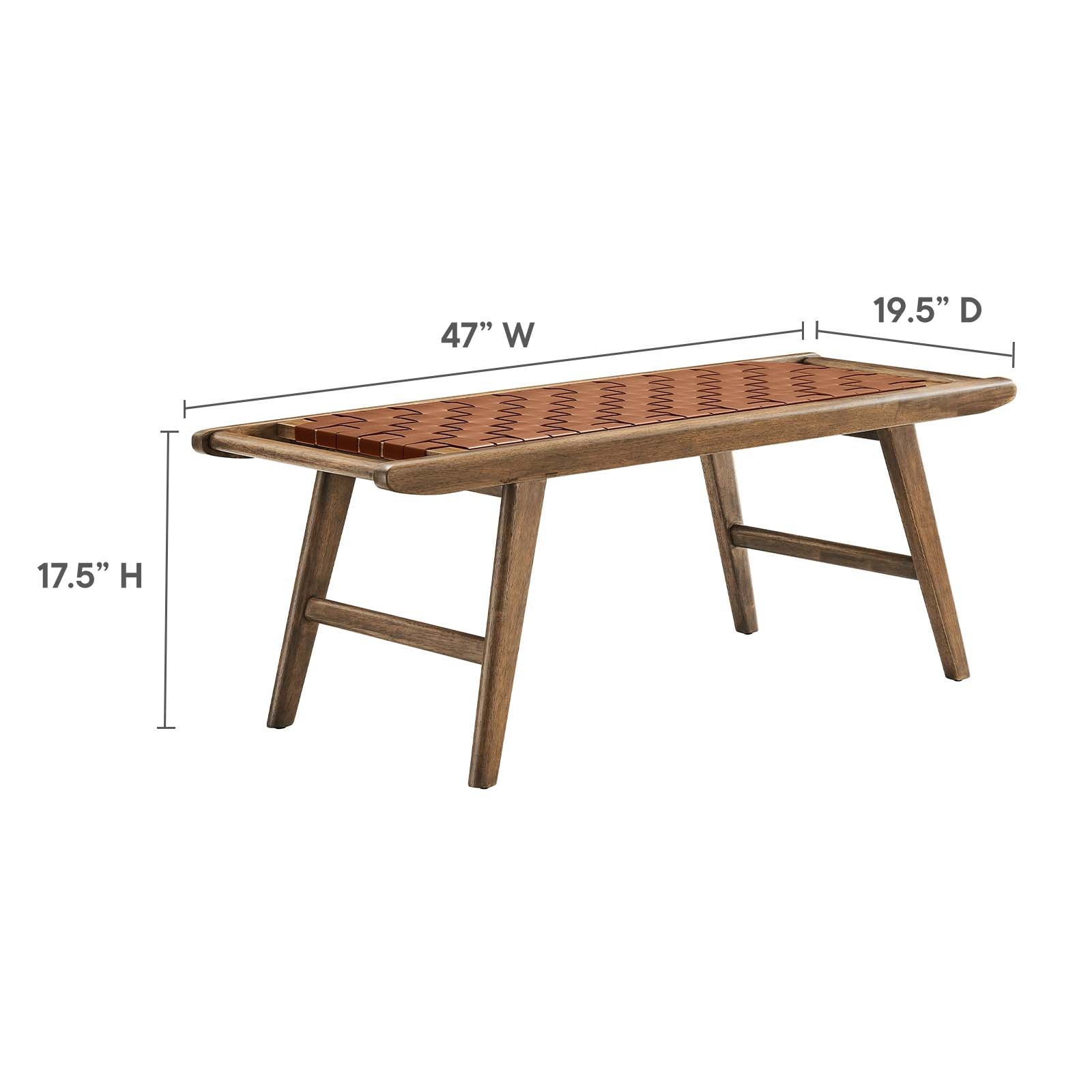 Saoirse 47" Faux Leather Wood Bench By Modway - EEI-6551 | Benches | Modway - 22