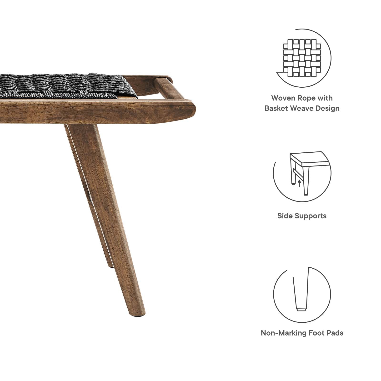 Saoirse 47" Wove Rope Wood Bench By Modway - EEI-6552 | Benches | Modway - 21