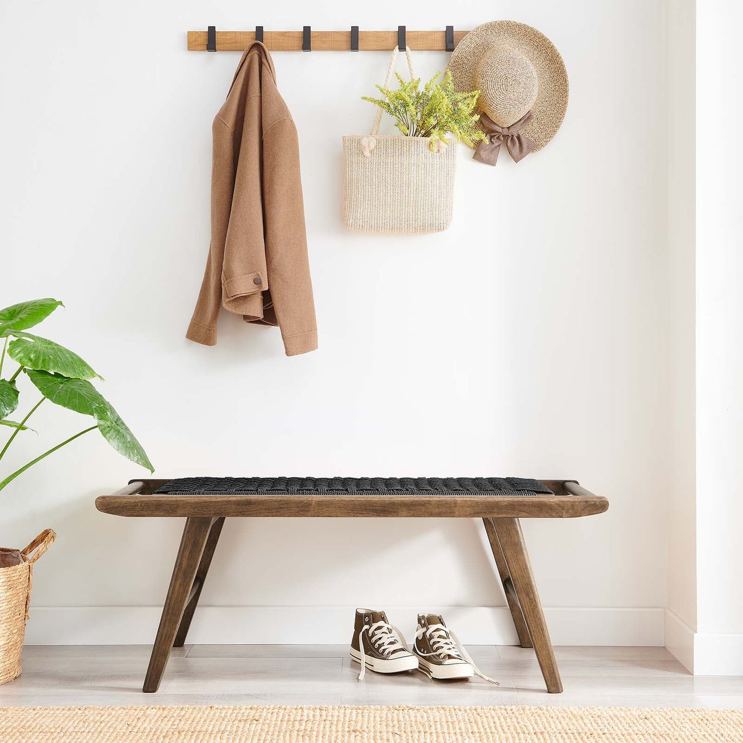 Saoirse 47" Wove Rope Wood Bench By Modway - EEI-6552 | Benches | Modway - 24