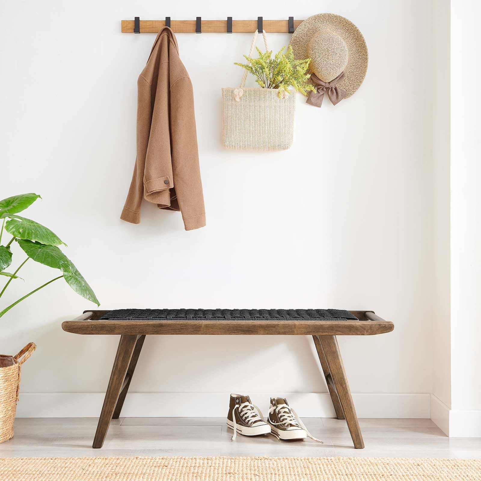 Saoirse 47" Wove Rope Wood Bench By Modway - EEI-6552 | Benches | Modway - 24