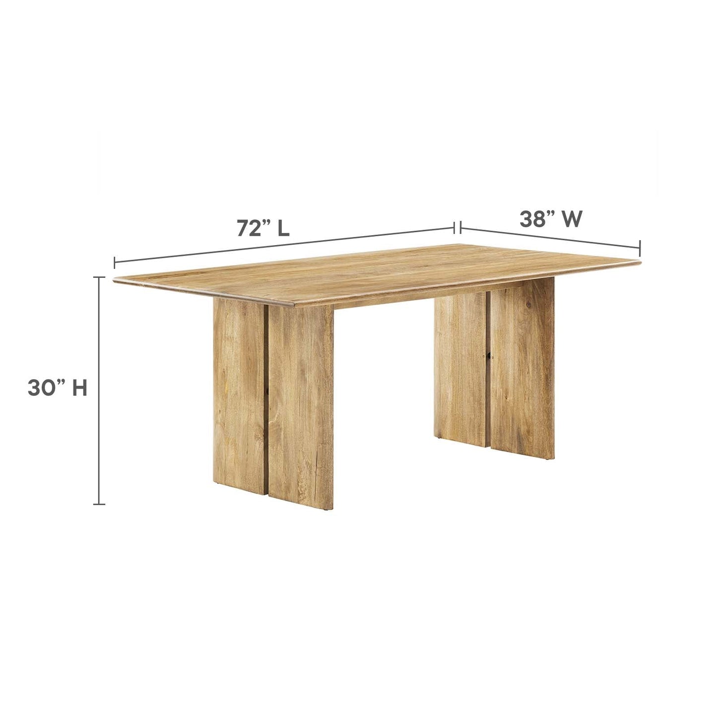 Amistad 72" Wood Dining Table and Bench Set By Modway - EEI-6559 | Dining Sets - 4