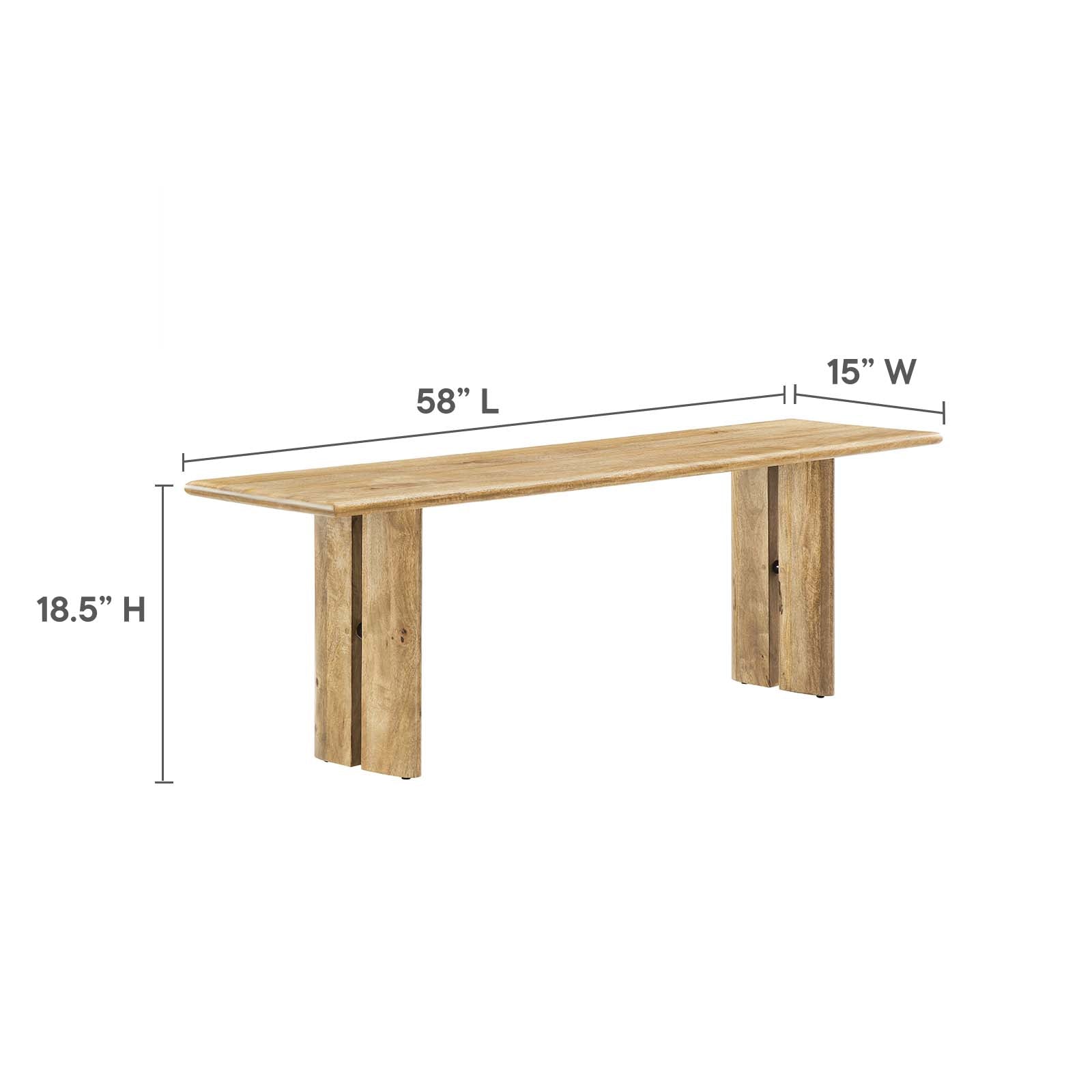 Amistad 72" Wood Dining Table and Bench Set By Modway - EEI-6559 | Dining Sets - 5