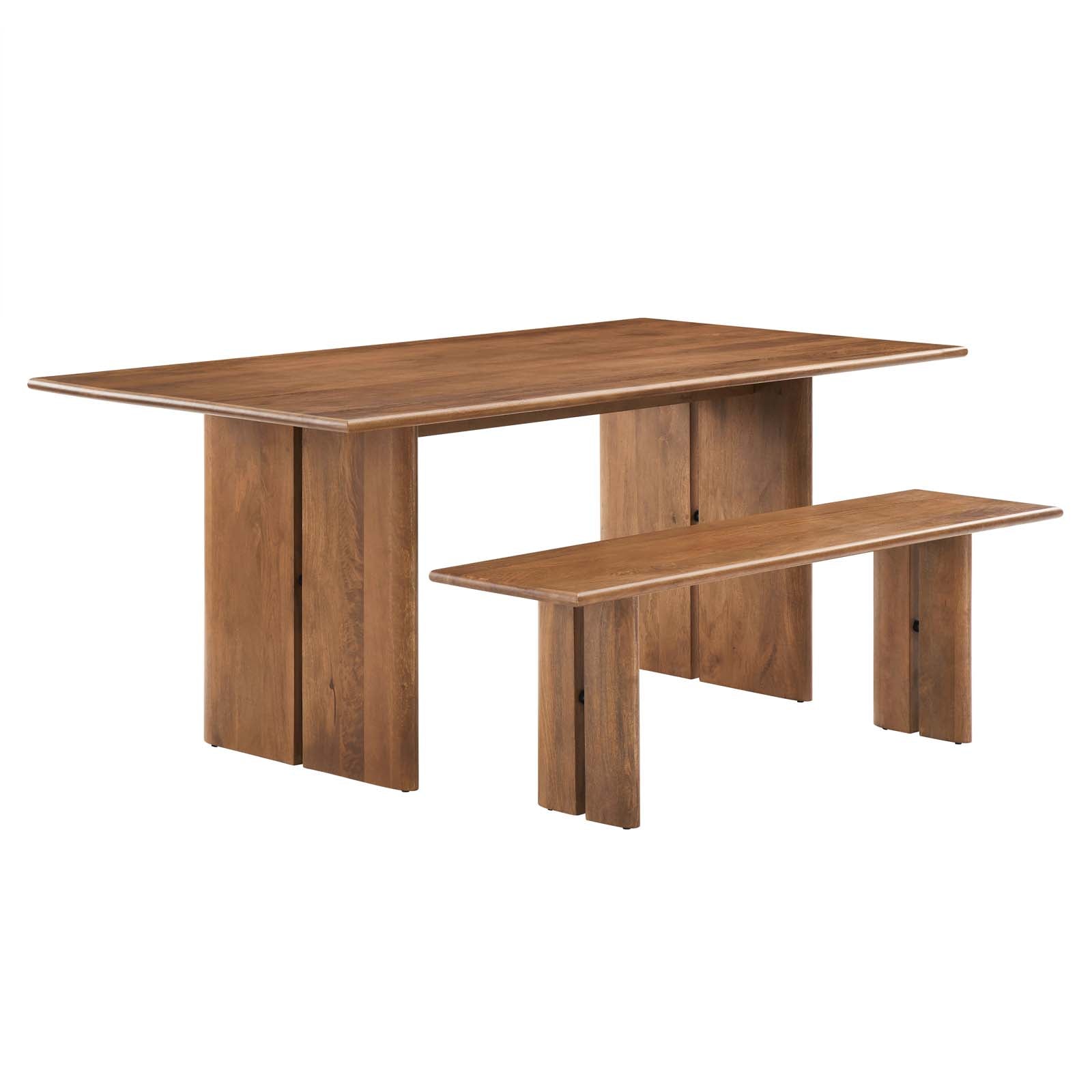 Amistad 72" Wood Dining Table and Bench Set By Modway - EEI-6559 | Dining Sets - 8