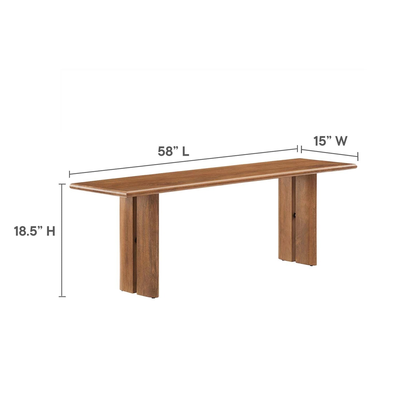 Amistad 72" Wood Dining Table and Bench Set By Modway - EEI-6559 | Dining Sets - 11