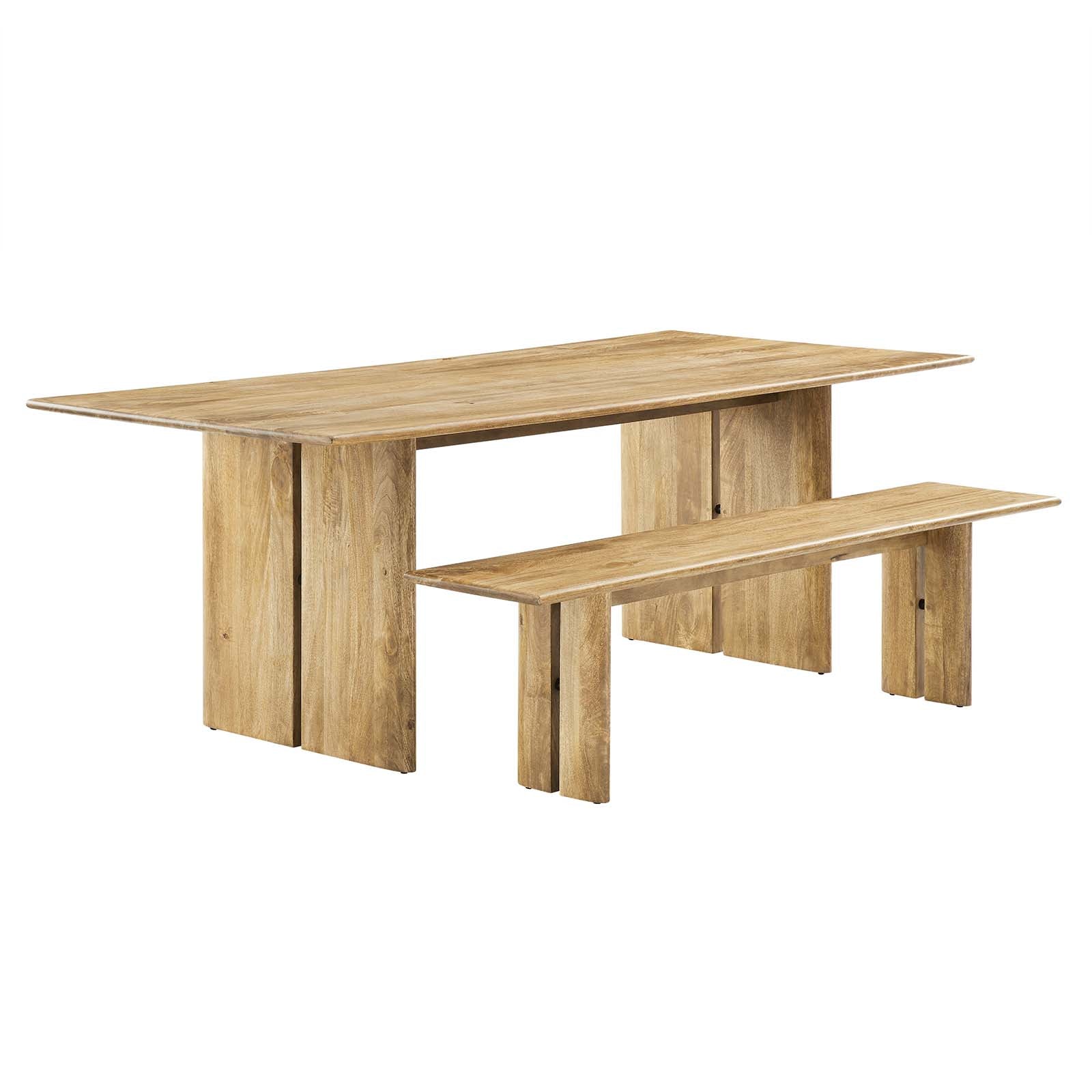 Amistad 86" Wood Dining Table and Bench Set By Modway - EEI-6560 | Dining Sets - 2