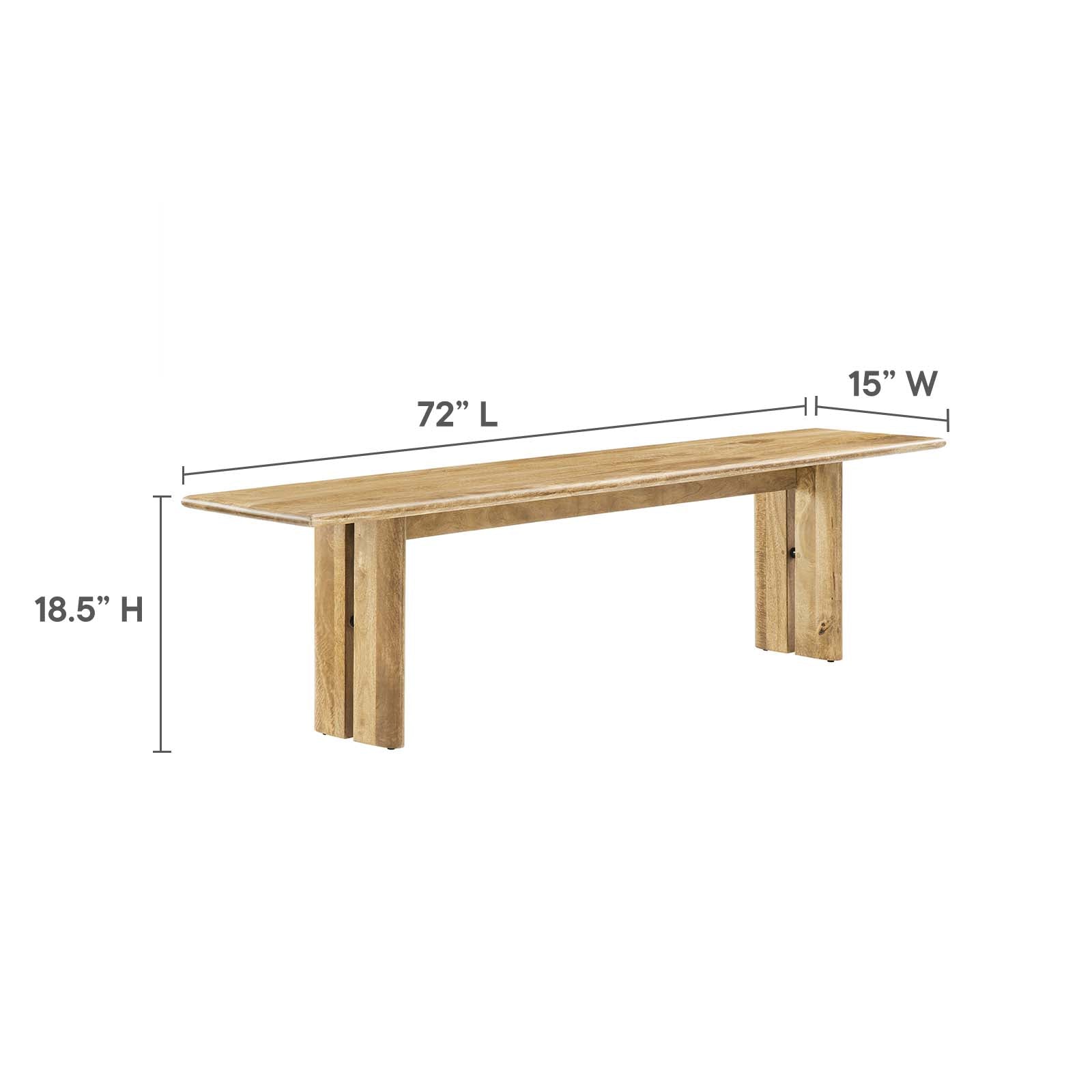 Amistad 86" Wood Dining Table and Bench Set By Modway - EEI-6560 | Dining Sets - 5