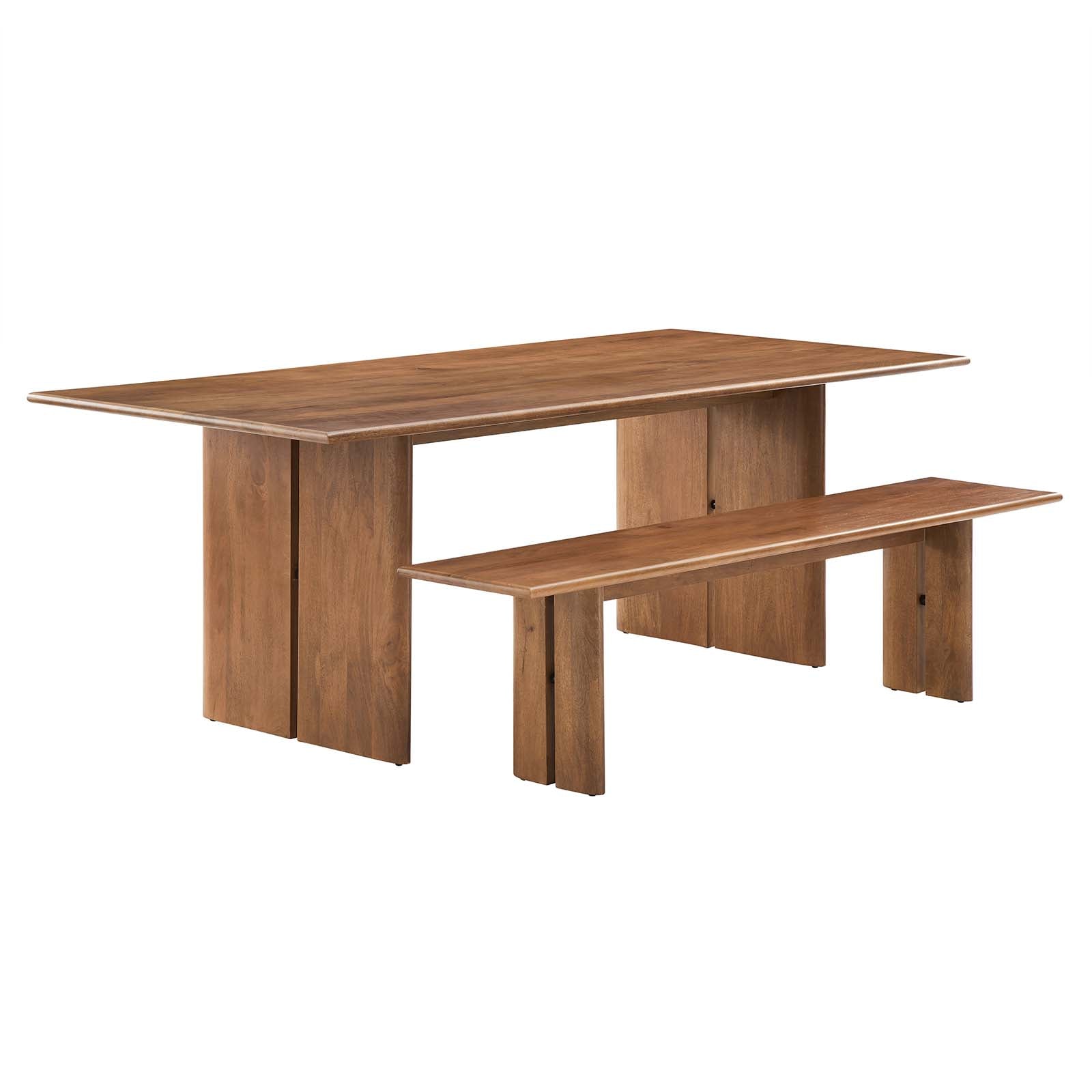 Amistad 86" Wood Dining Table and Bench Set By Modway - EEI-6560 | Dining Sets - 8