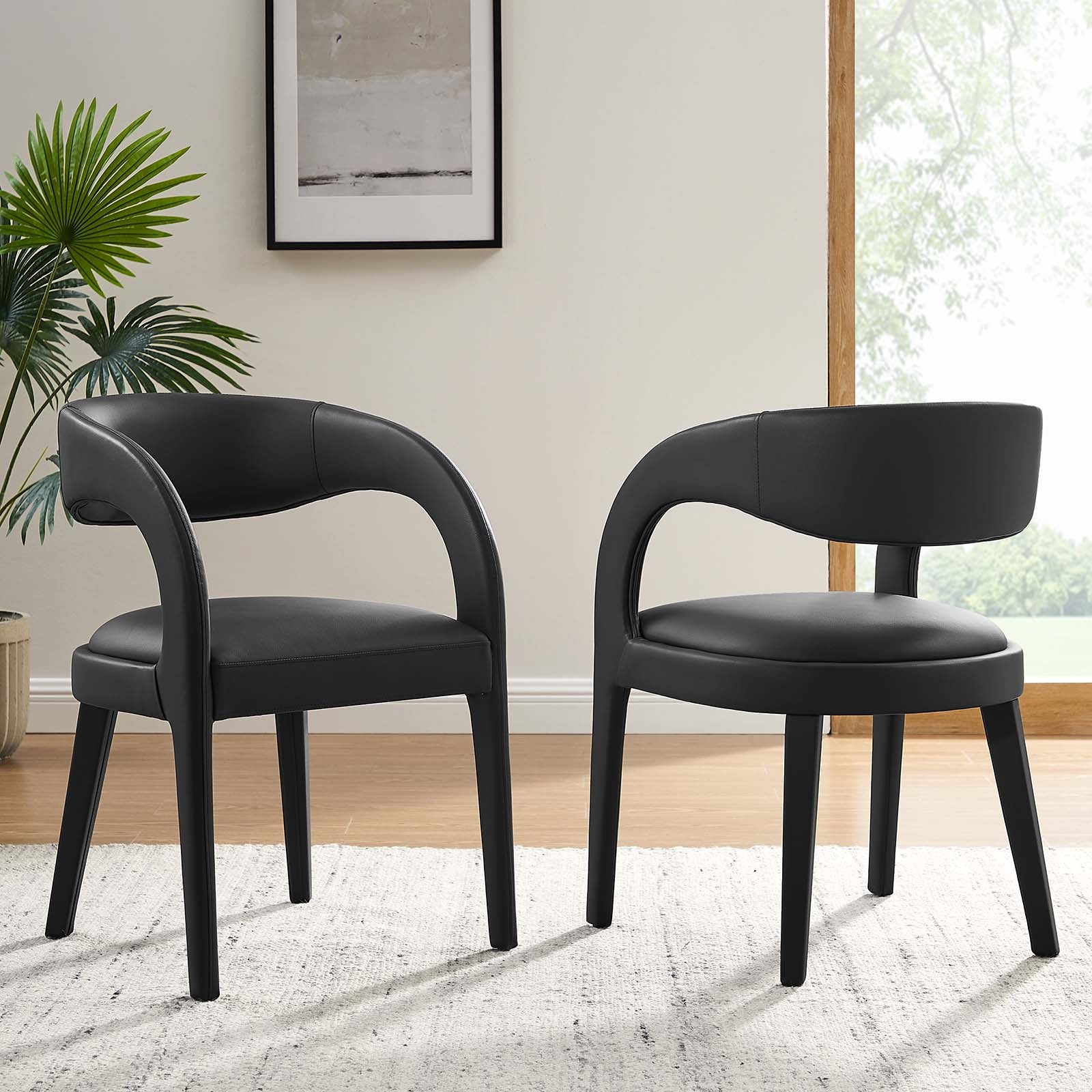 Pinnacle Vegan Leather Dining Chair Set of Two By Modway - EEI-6561 | Dining Chairs | Modway