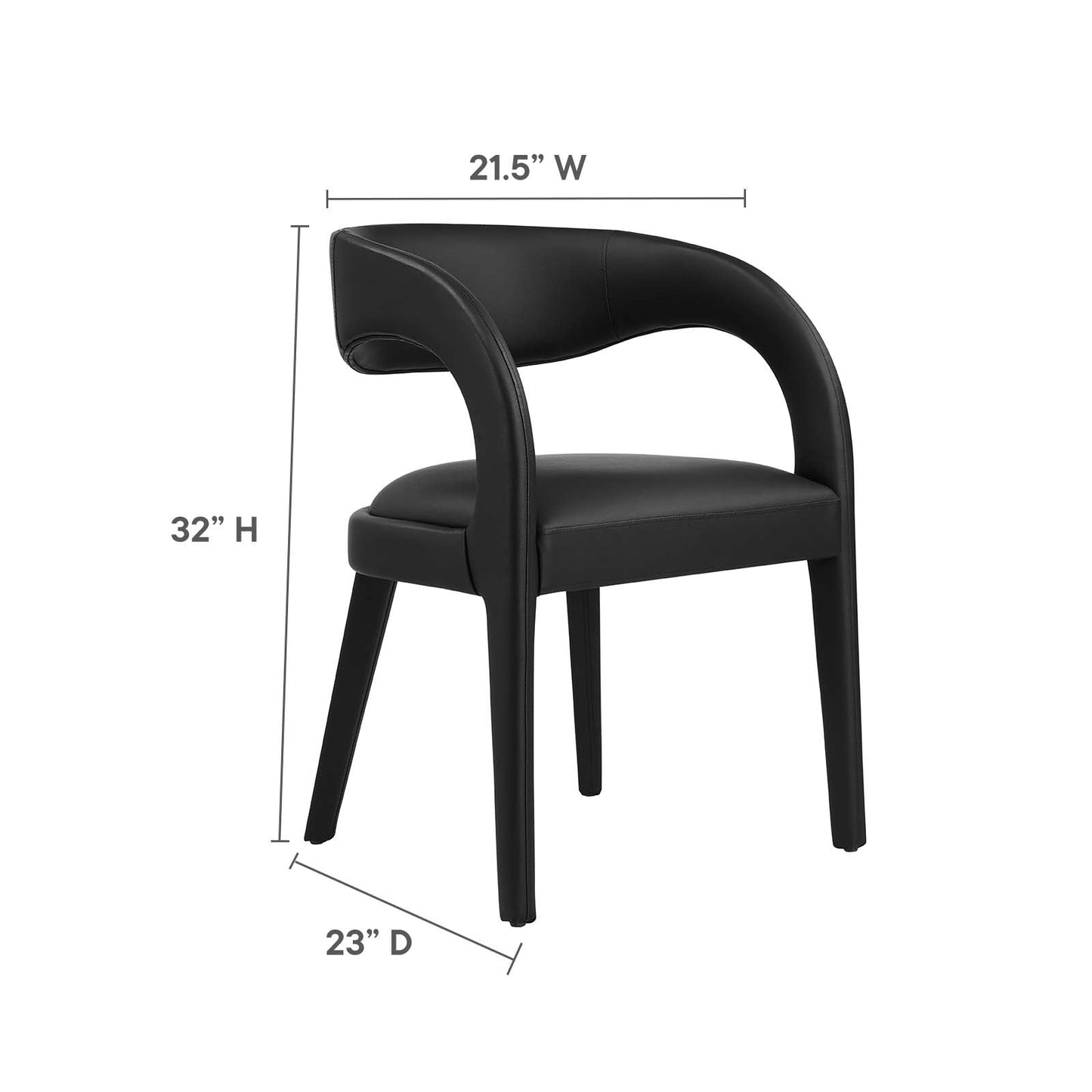 Pinnacle Vegan Leather Dining Chair Set of Two By Modway - EEI-6561 | Dining Chairs | Modway - 9