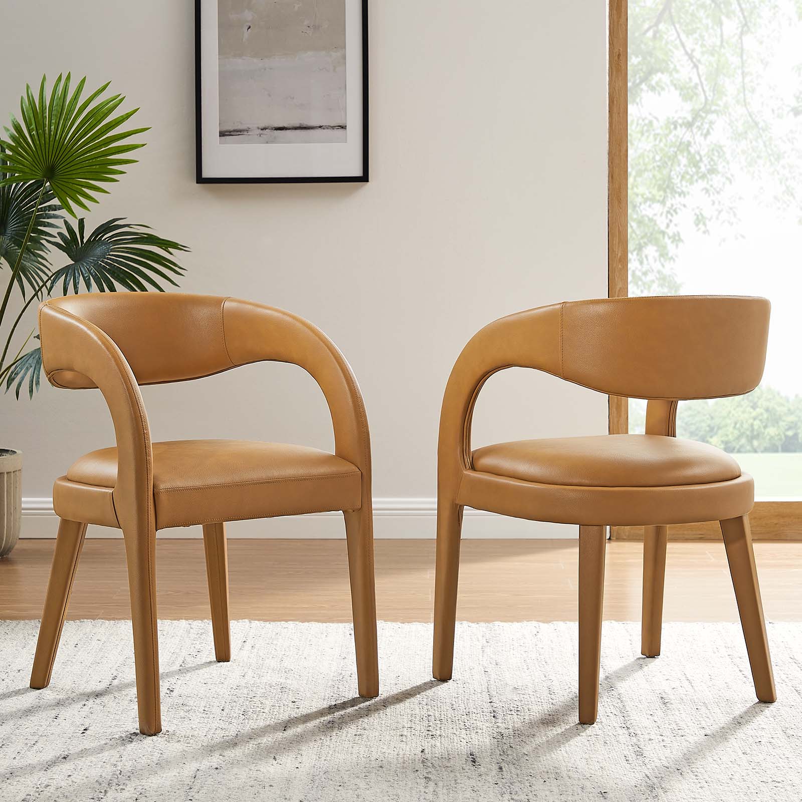 Pinnacle Vegan Leather Dining Chair Set of Two By Modway - EEI-6561 | Dining Chairs | Modway - 11