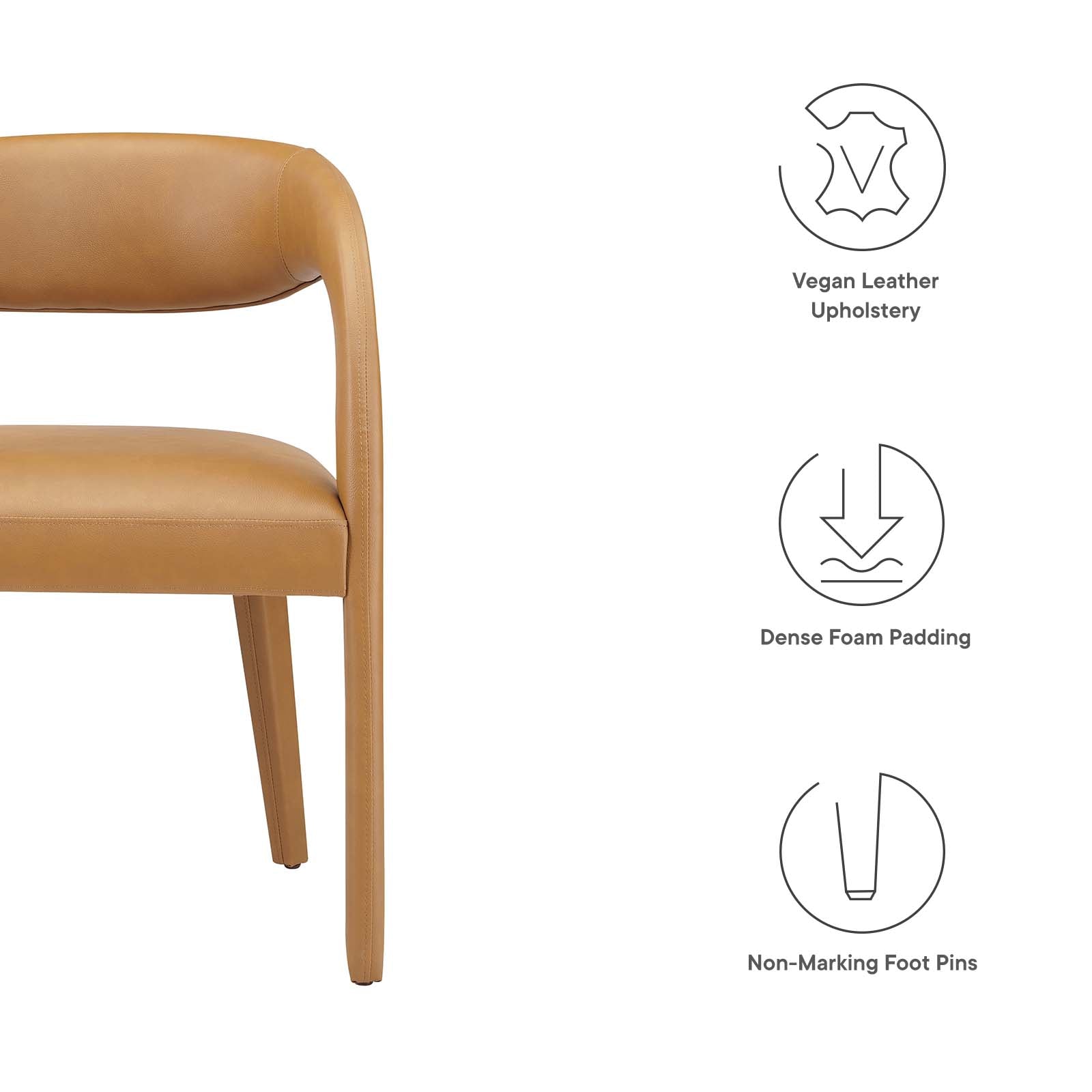 Pinnacle Vegan Leather Dining Chair Set of Two By Modway - EEI-6561 | Dining Chairs | Modway - 17