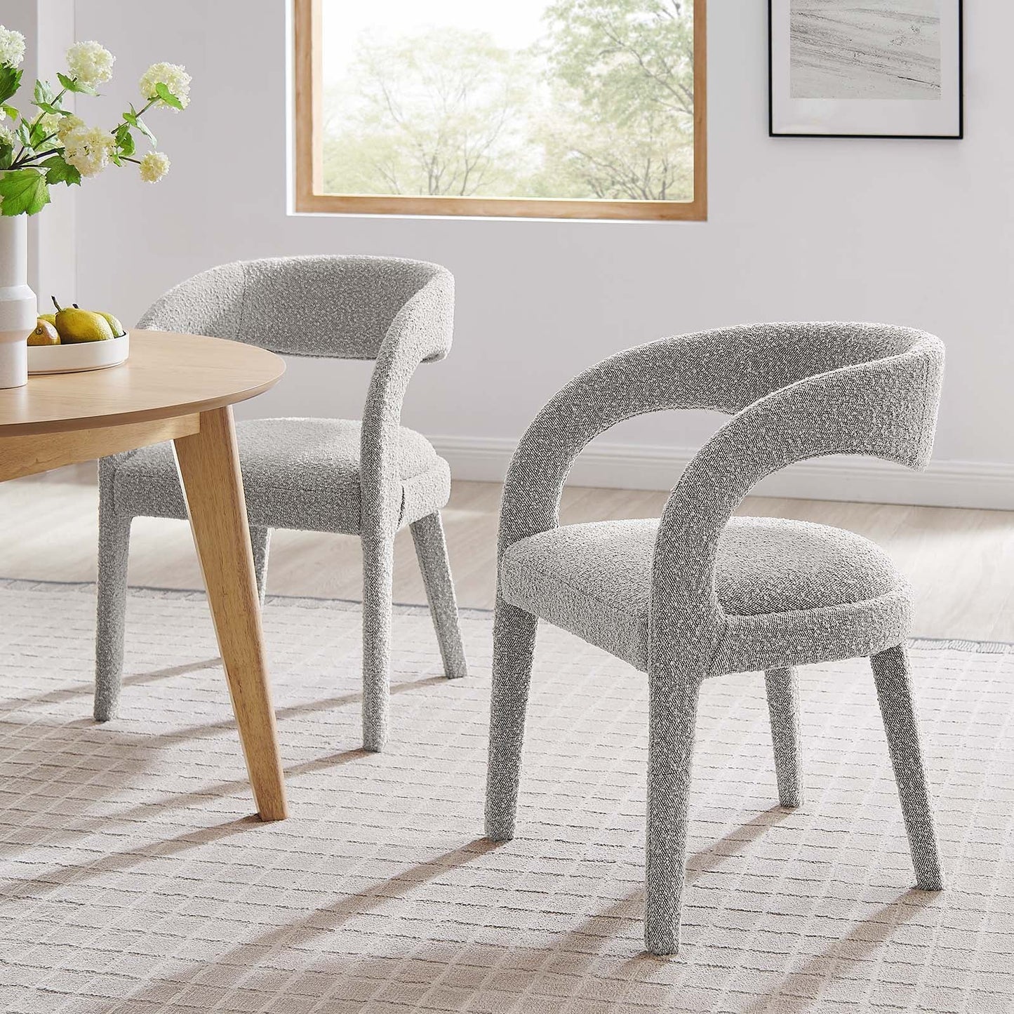 Pinnacle Boucle Upholstered Dining Chair Set of Two By Modway - EEI-6562 | Dining Chairs | Modway - 20