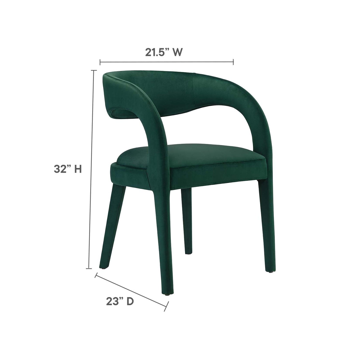 Pinnacle Performance Velvet Dining Chair Set of Two By Modway - EEI-6563 | Dining Chairs | Modway - 18