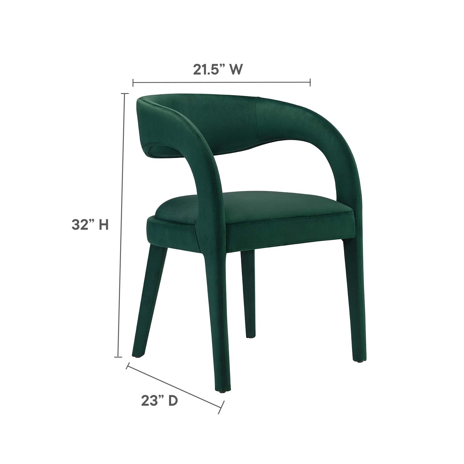 Pinnacle Performance Velvet Dining Chair Set of Two By Modway - EEI-6563 | Dining Chairs | Modway - 18