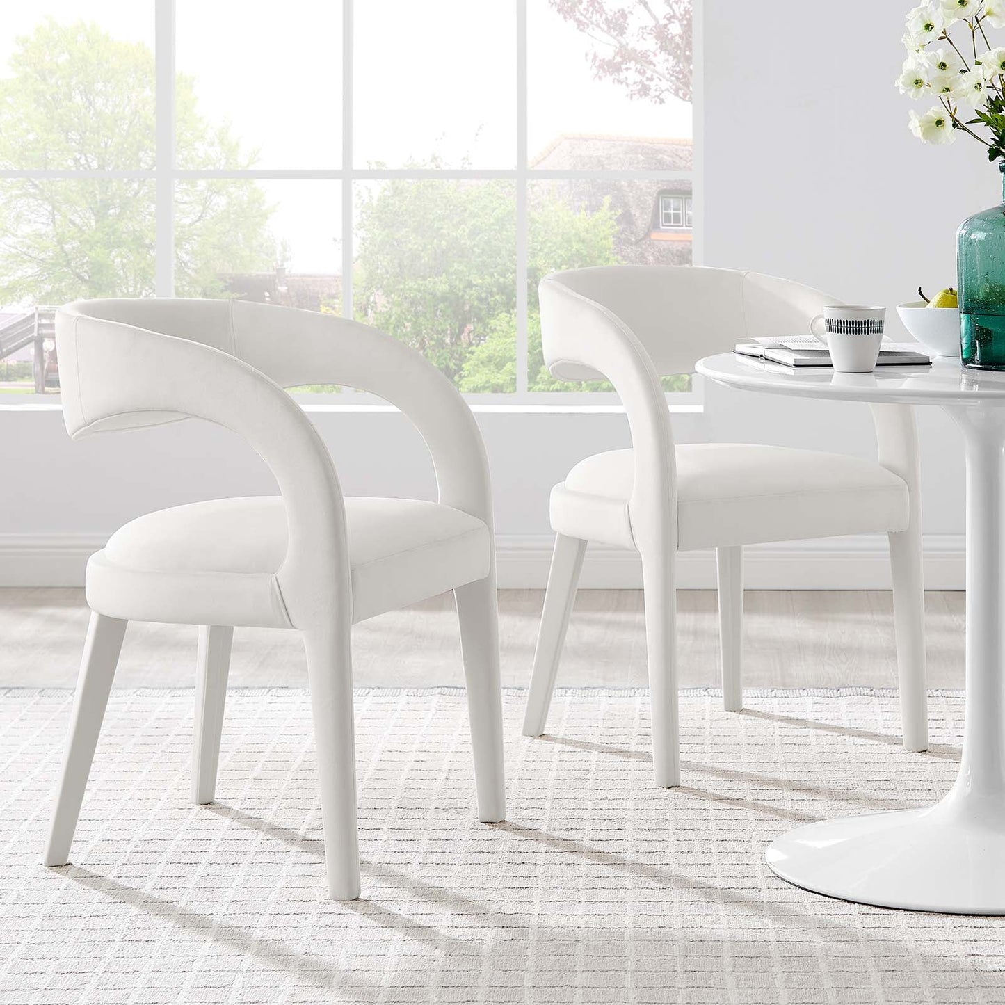 Pinnacle Performance Velvet Dining Chair Set of Two By Modway - EEI-6563 | Dining Chairs | Modway - 29