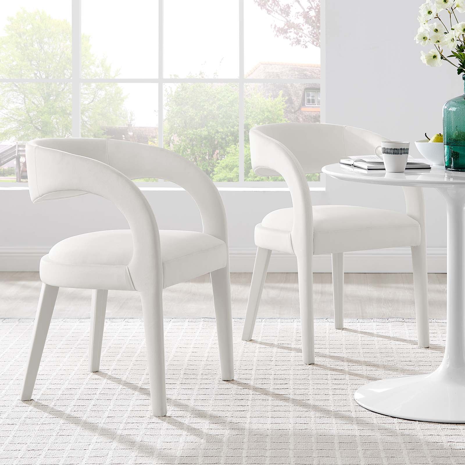 Pinnacle Performance Velvet Dining Chair Set of Two By Modway - EEI-6563 | Dining Chairs | Modway - 29