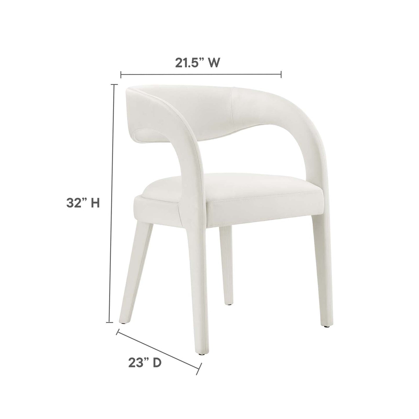 Pinnacle Performance Velvet Dining Chair Set of Two By Modway - EEI-6563 | Dining Chairs | Modway - 36