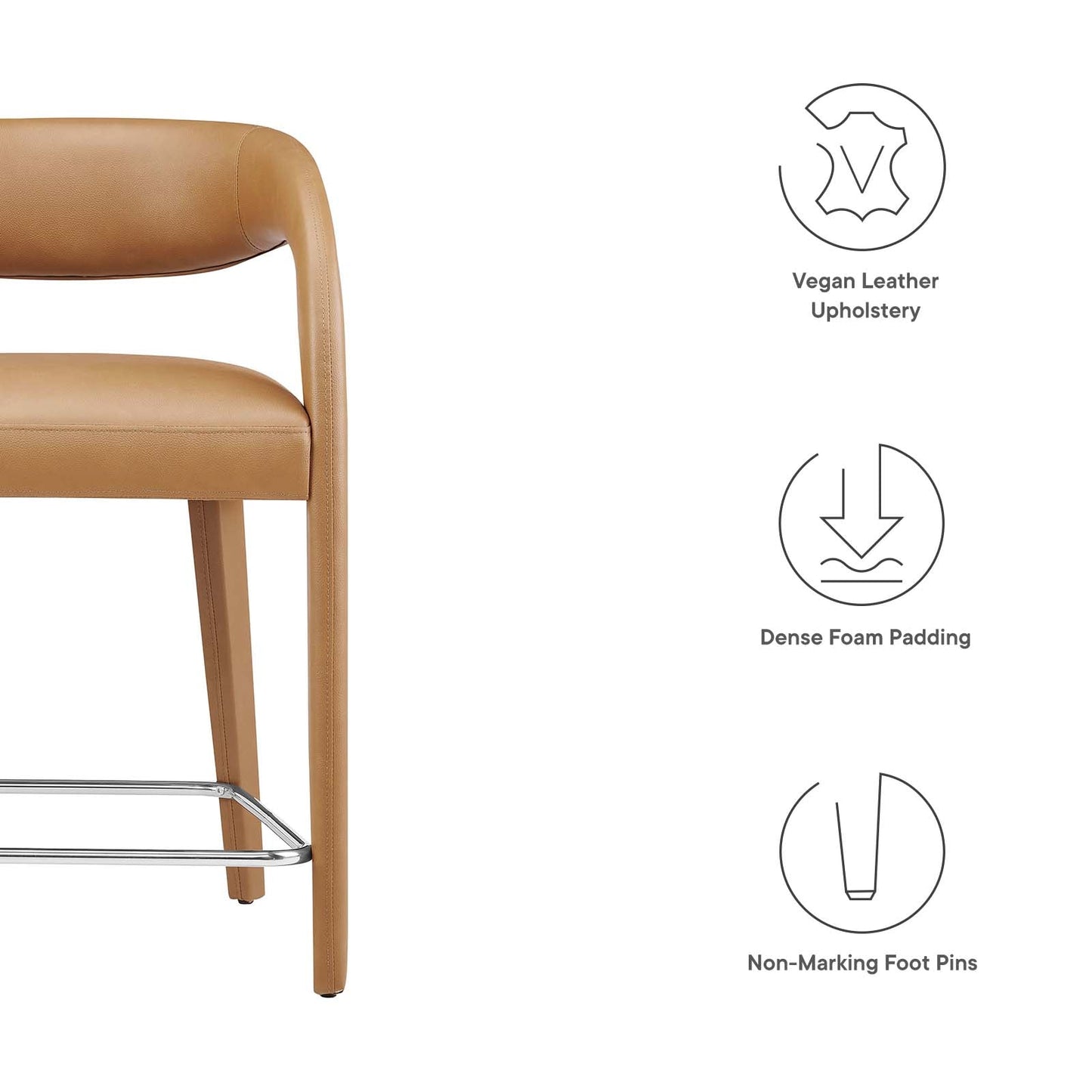 Pinnacle Vegan Leather Counter Stool Set of Two By Modway - EEI-6564 | Counter Stools | Modway - 17