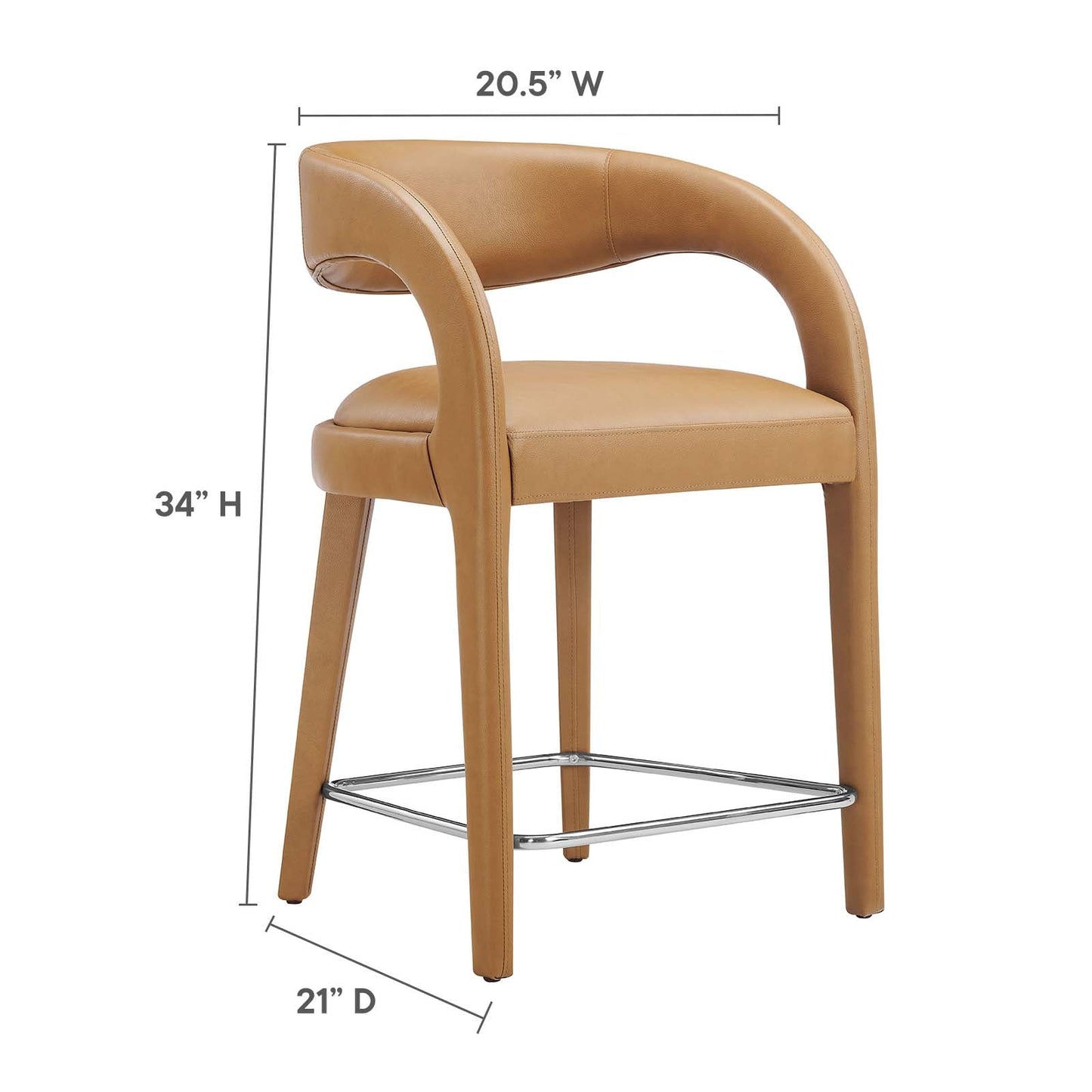 Pinnacle Vegan Leather Counter Stool Set of Two By Modway - EEI-6564 | Counter Stools | Modway - 18