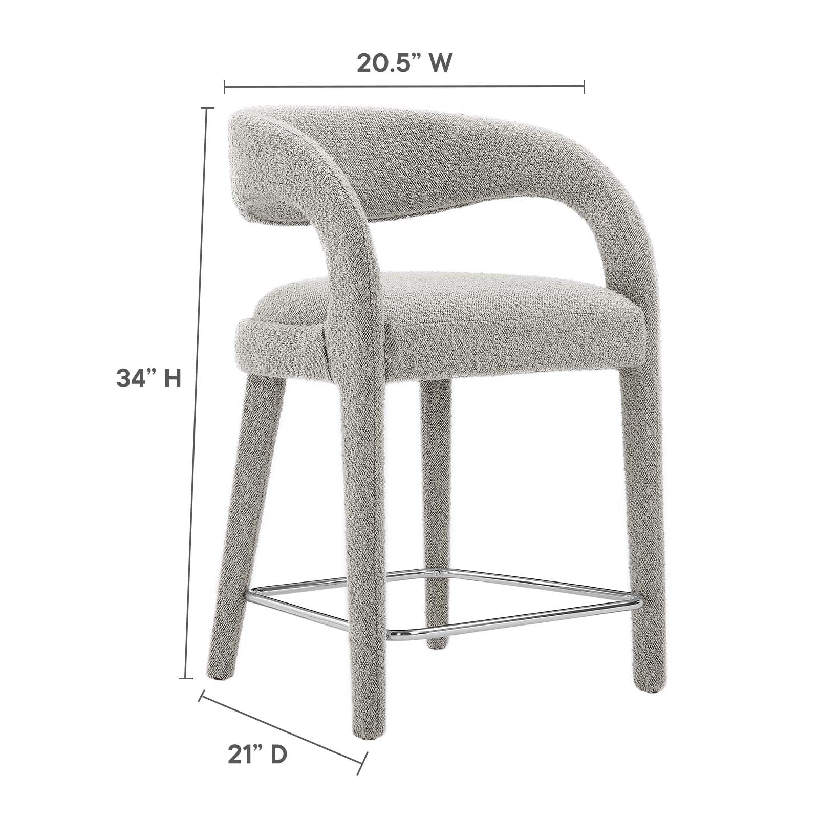 Pinnacle Boucle Upholstered Counter Stool Set of Two By Modway - EEI-6565 | Counter Stools | Modway - 27