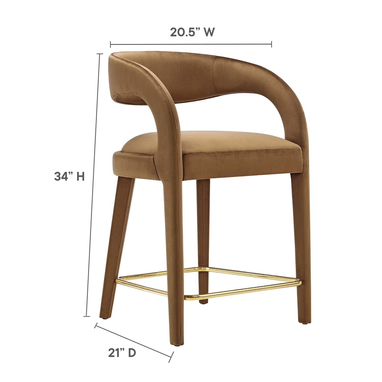 Pinnacle Performance Velvet Counter Stool Set of Two By Modway - EEI-6566 | Counter Stools | Modway - 9