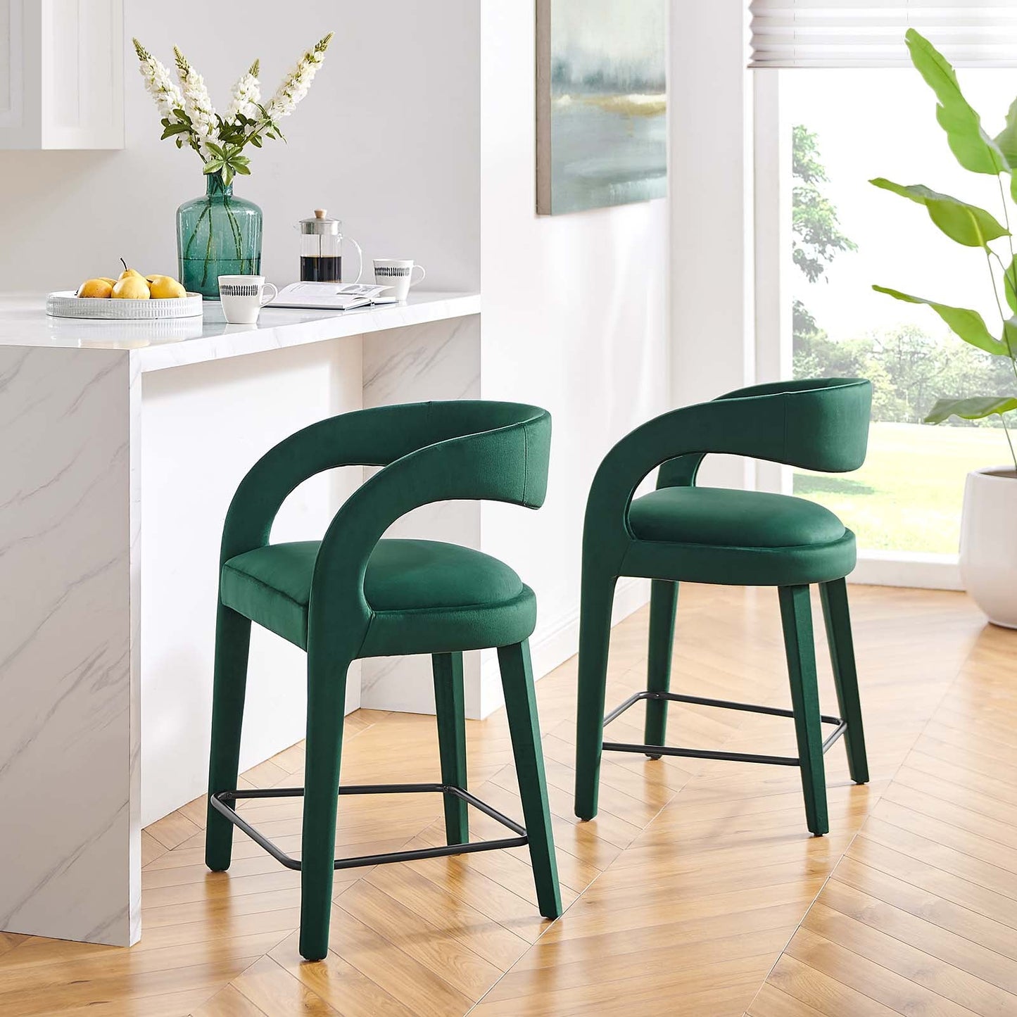 Pinnacle Performance Velvet Counter Stool Set of Two By Modway - EEI-6566 | Counter Stools | Modway - 11