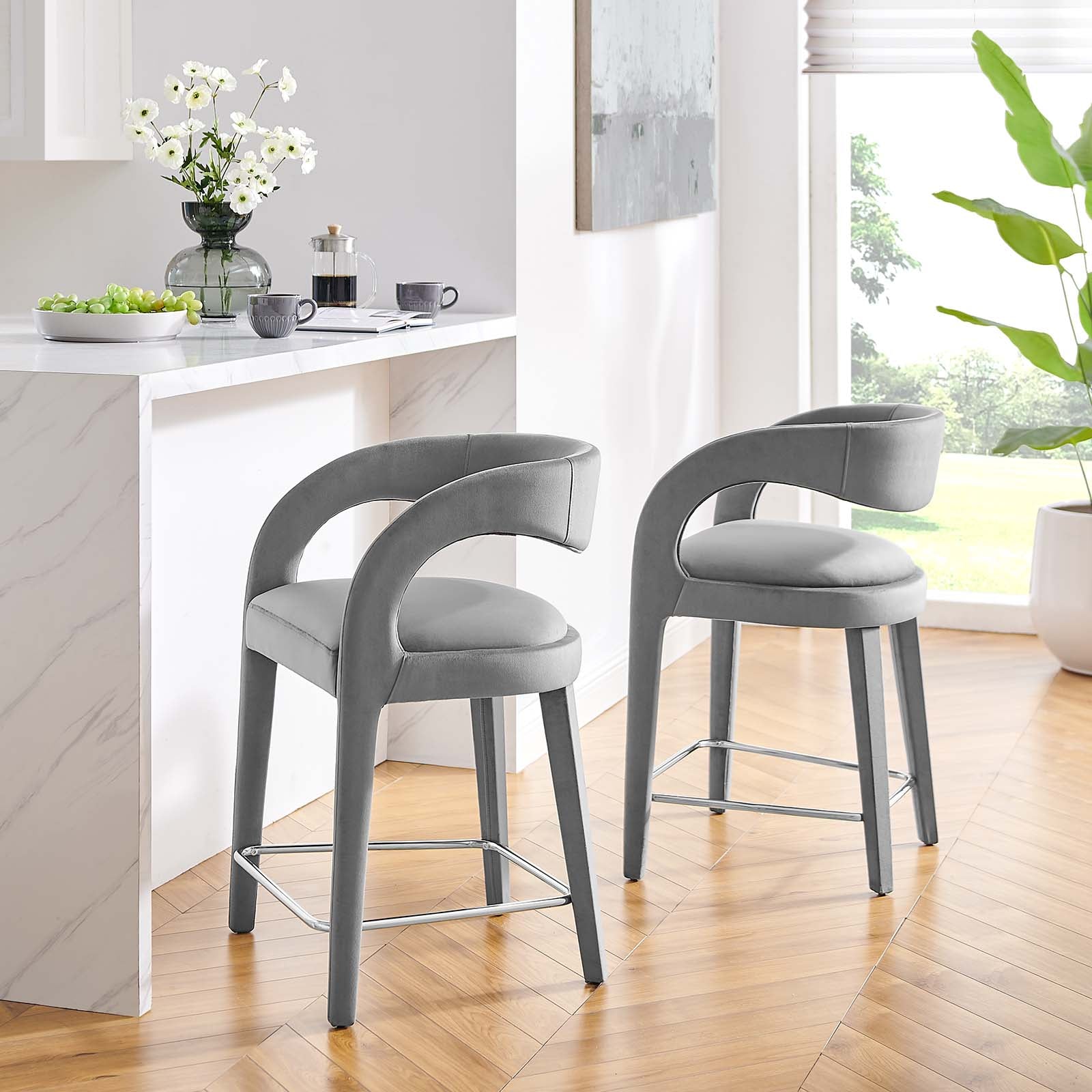 Pinnacle Performance Velvet Counter Stool Set of Two By Modway - EEI-6566 | Counter Stools | Modway - 20