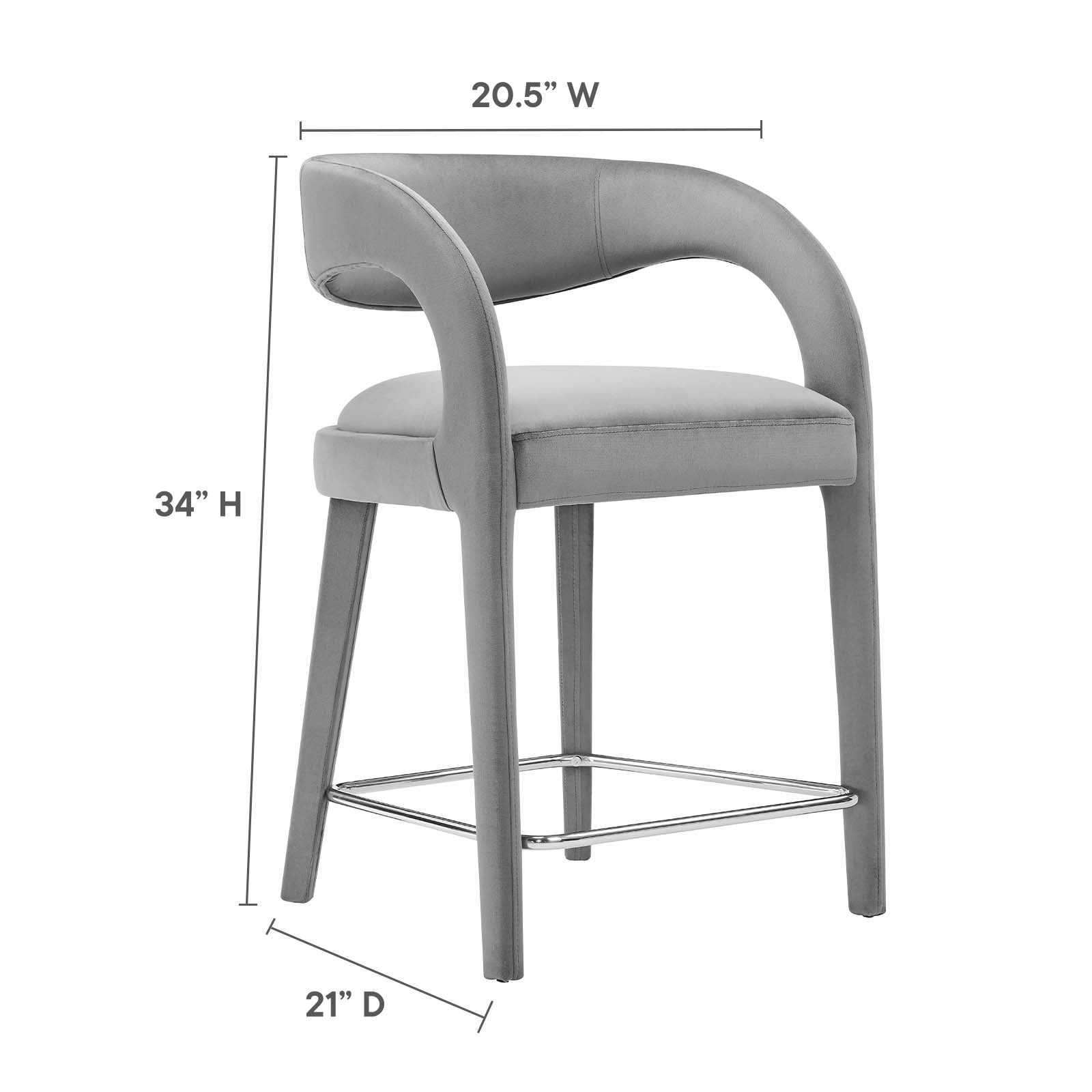 Pinnacle Performance Velvet Counter Stool Set of Two By Modway - EEI-6566 | Counter Stools | Modway - 27