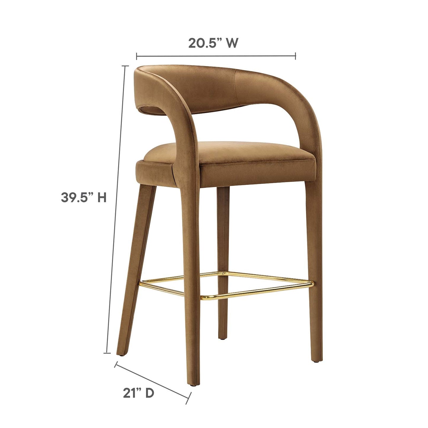 Pinnacle Performance Velvet Bar Stool Set of Two By Modway - EEI-6569 | Bar Stools | Modway - 9