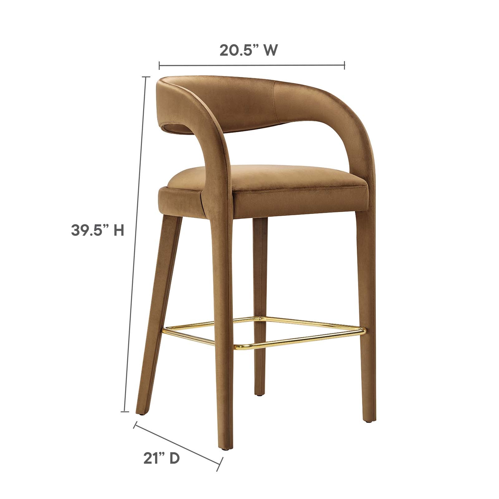 Pinnacle Performance Velvet Bar Stool Set of Two By Modway - EEI-6569 | Bar Stools | Modway - 9